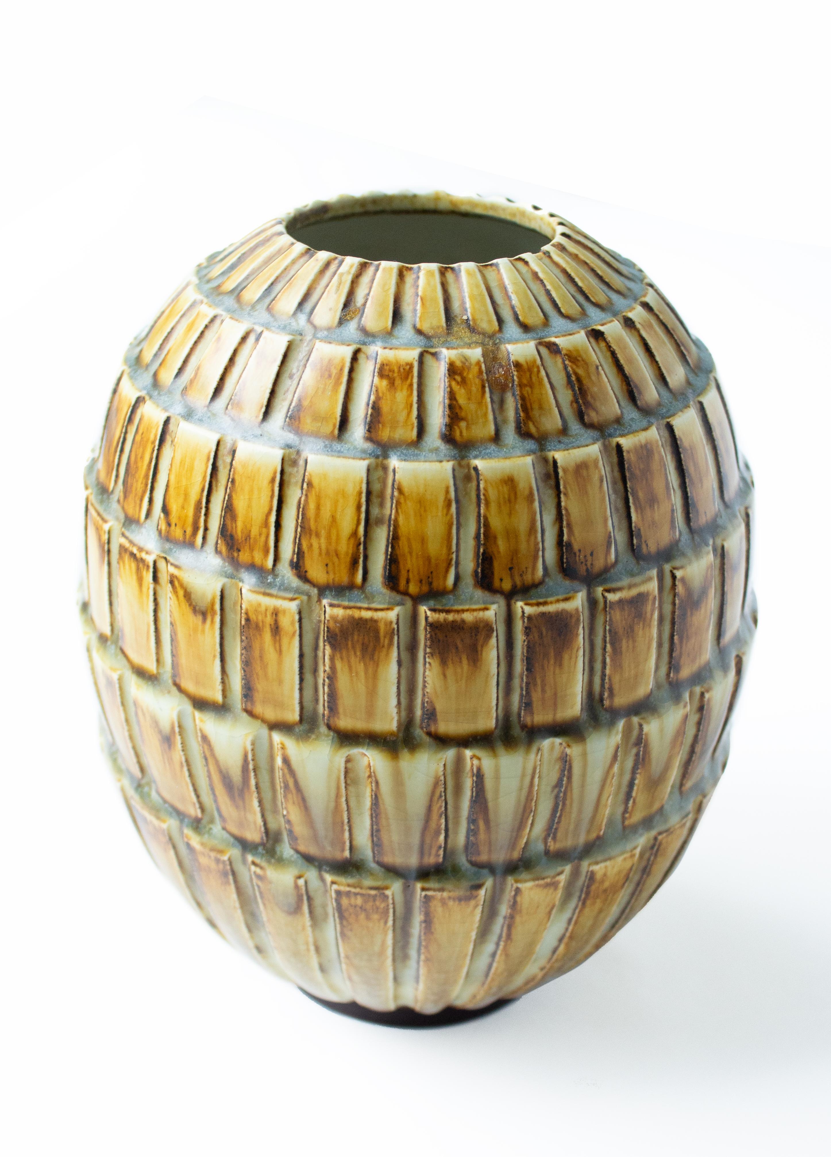 Fatto a mano Vaso a rilievo giallo  