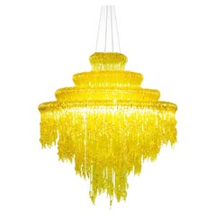 Yellow Resin Chandelier Mod Sneeze B by Jacopo Foggini