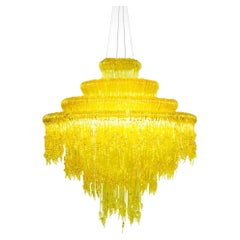 Lampadario in resina giallo Mod Sneeze B di Jacopo Foggini