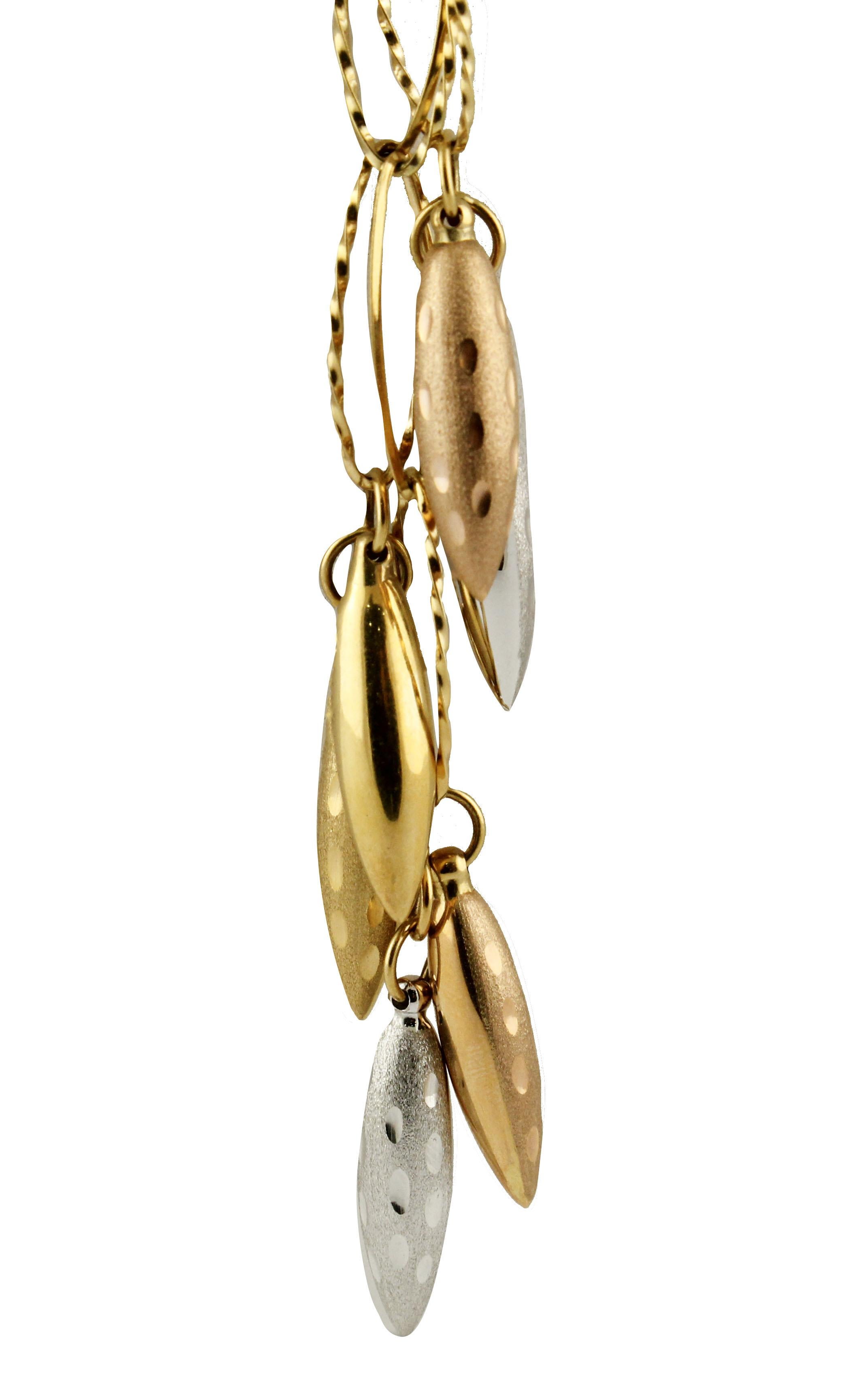 Halskette aus Gelb-, Rosé- und Weißgold (Moderne) im Angebot