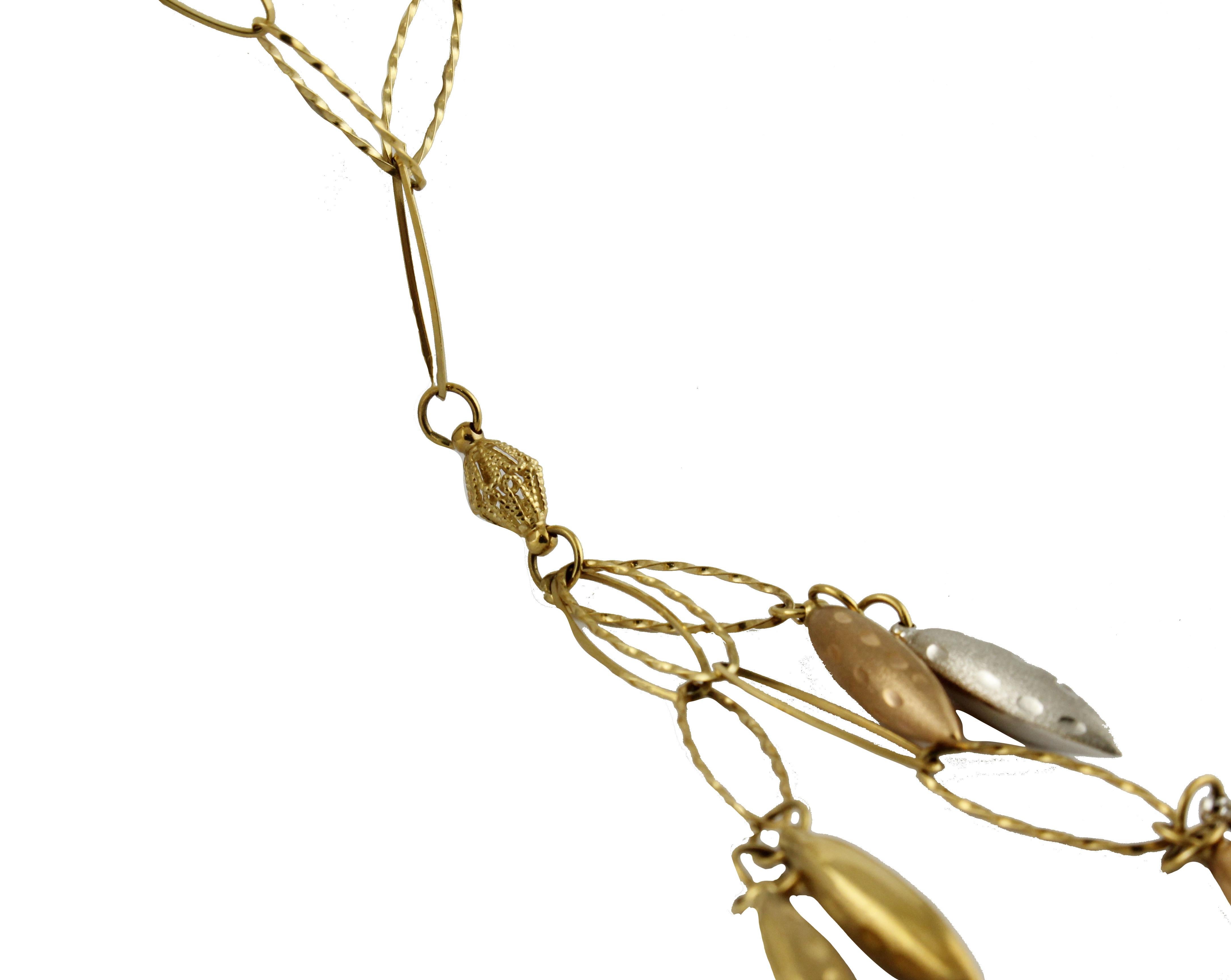 Halskette aus Gelb-, Rosé- und Weißgold im Zustand „Gut“ im Angebot in Marcianise, Marcianise (CE)