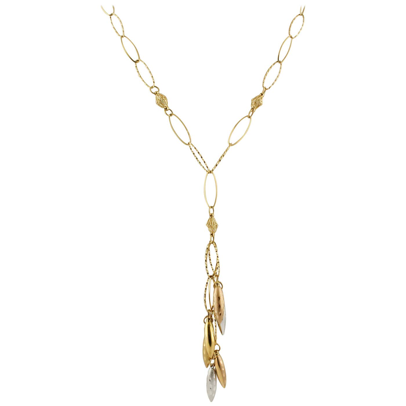 Yellow, Rose, White Gold Necklace For Sale at 1stDibs
