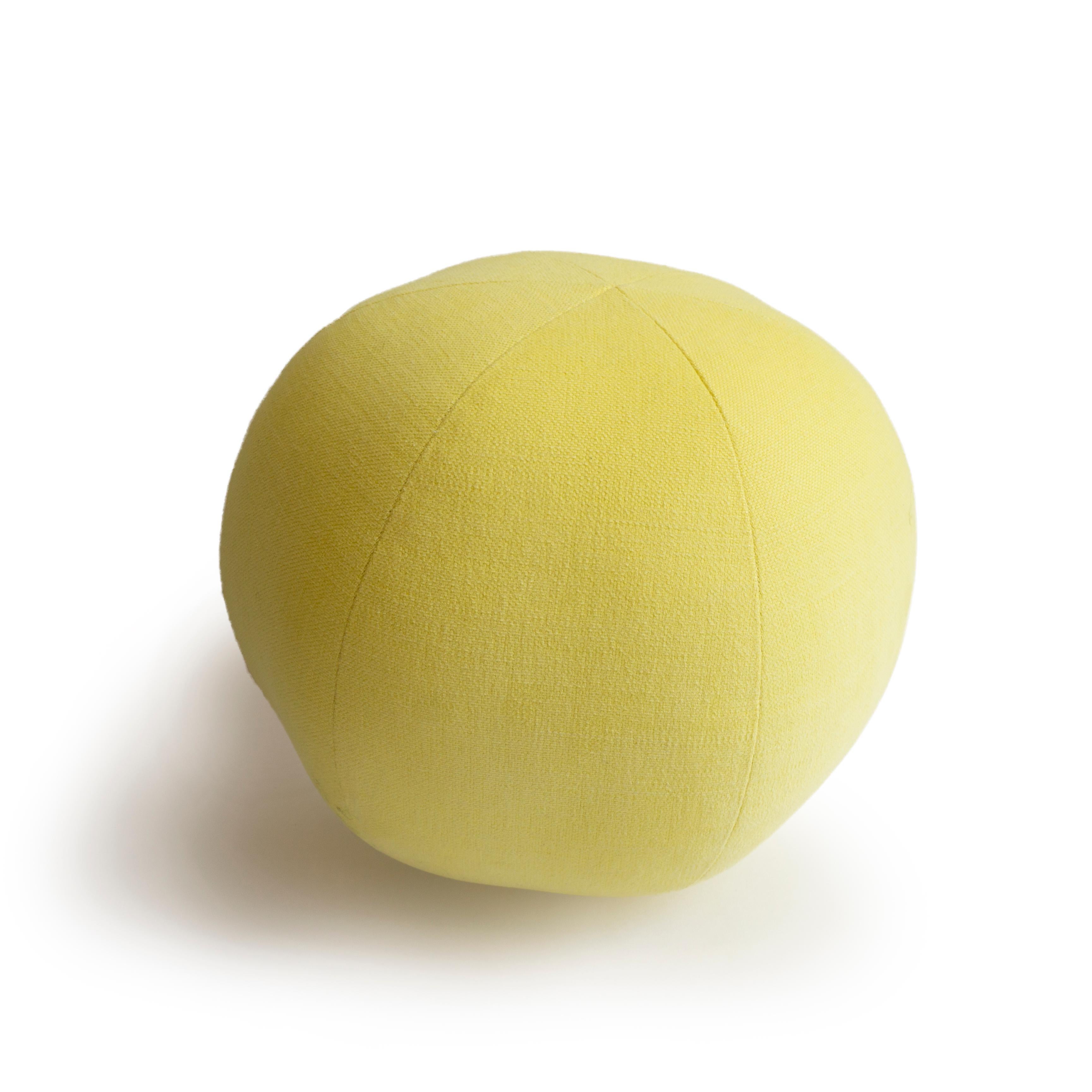 Modern Yellow Round Ball Throw Pillow