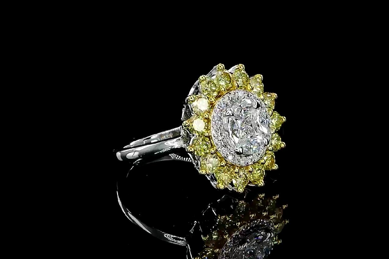 Round Cut Yellow Round Shape Diamond Ring For Sale