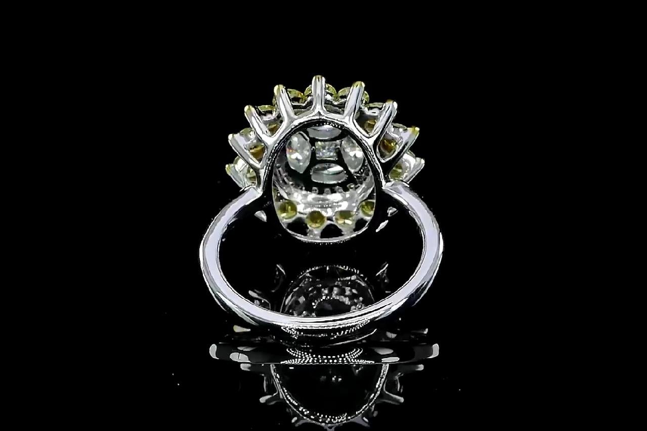Women's or Men's Yellow Round Shape Diamond Ring For Sale