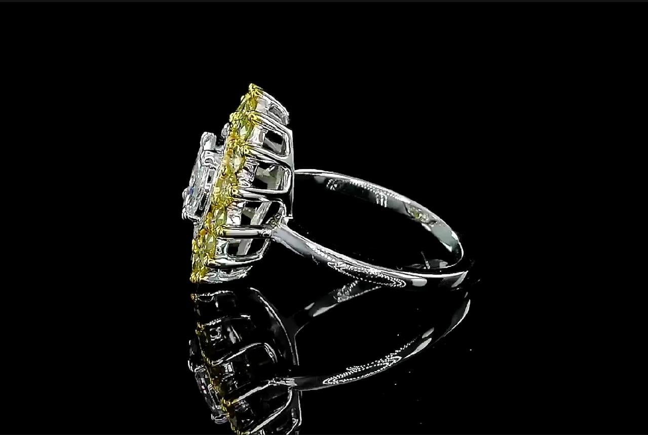 Yellow Round Shape Diamond Ring For Sale 1