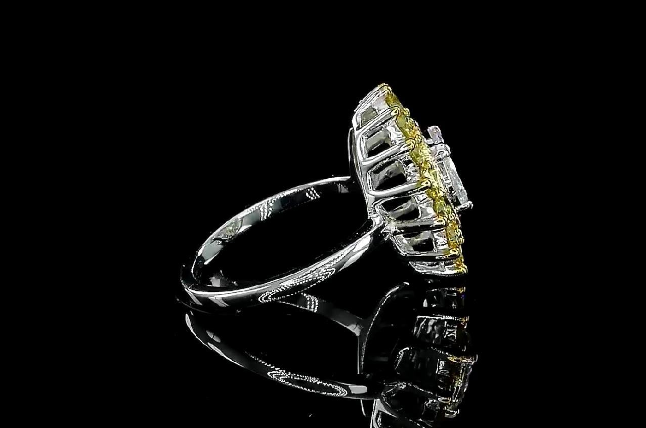 Yellow Round Shape Diamond Ring For Sale 2