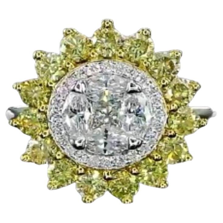 Yellow Round Shape Diamond Ring