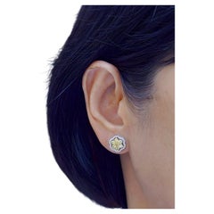 Yellow round shape earrings 