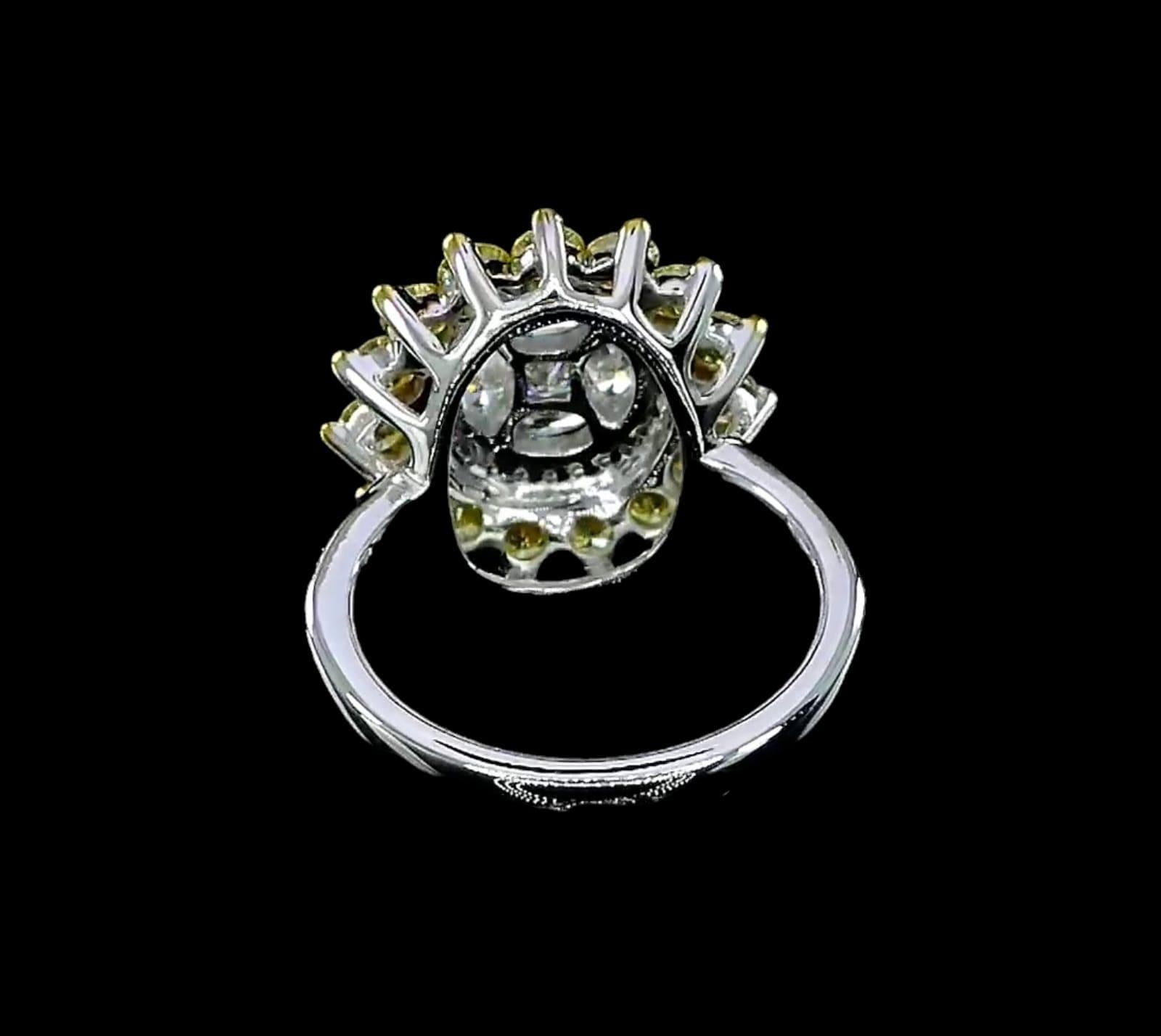 Round Cut Yellow round shape ring  For Sale
