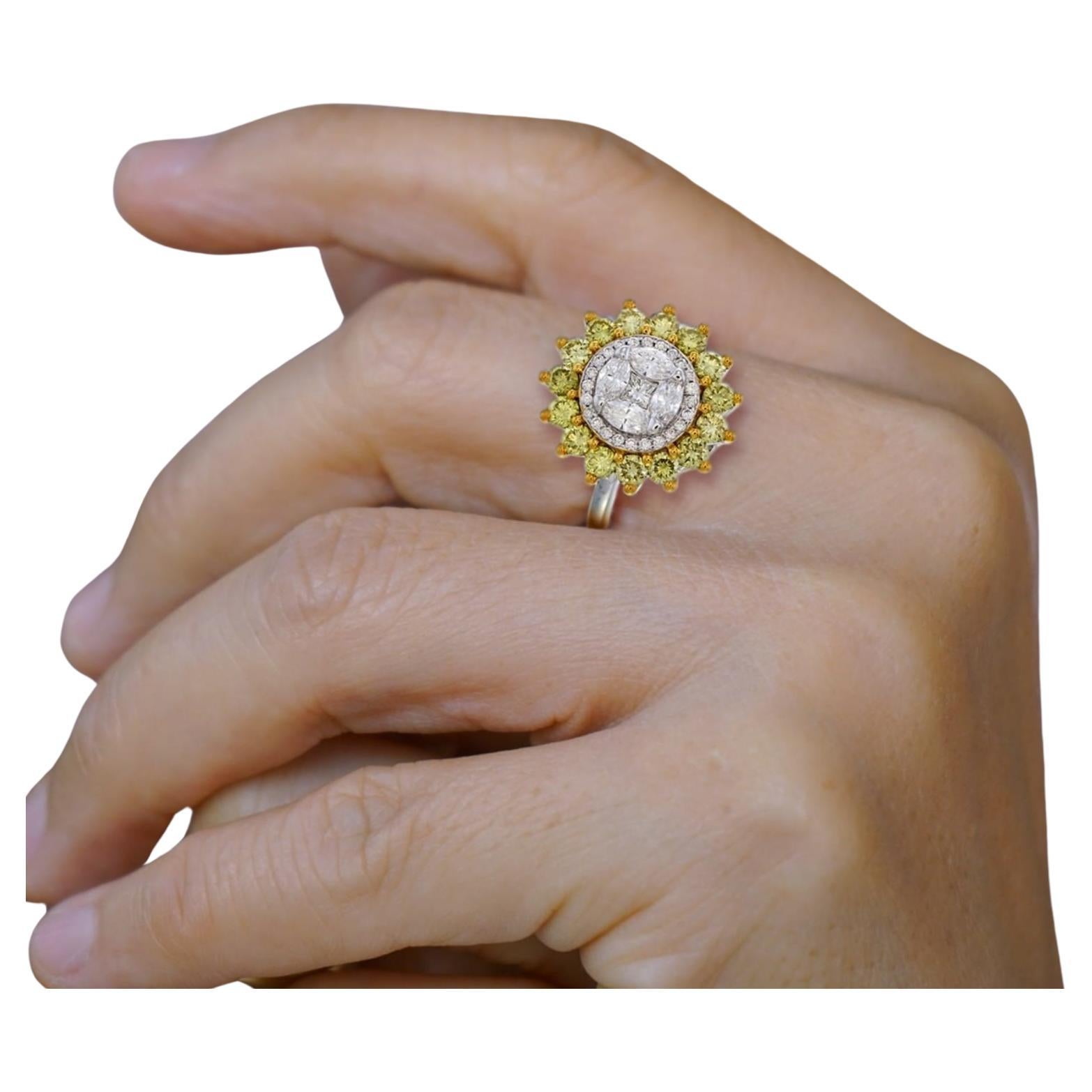 Yellow round shape ring  For Sale