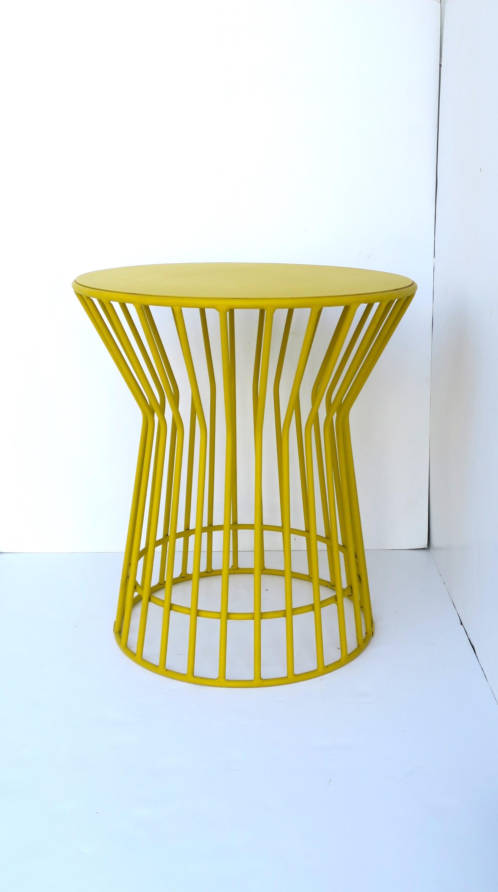 yellow round side table