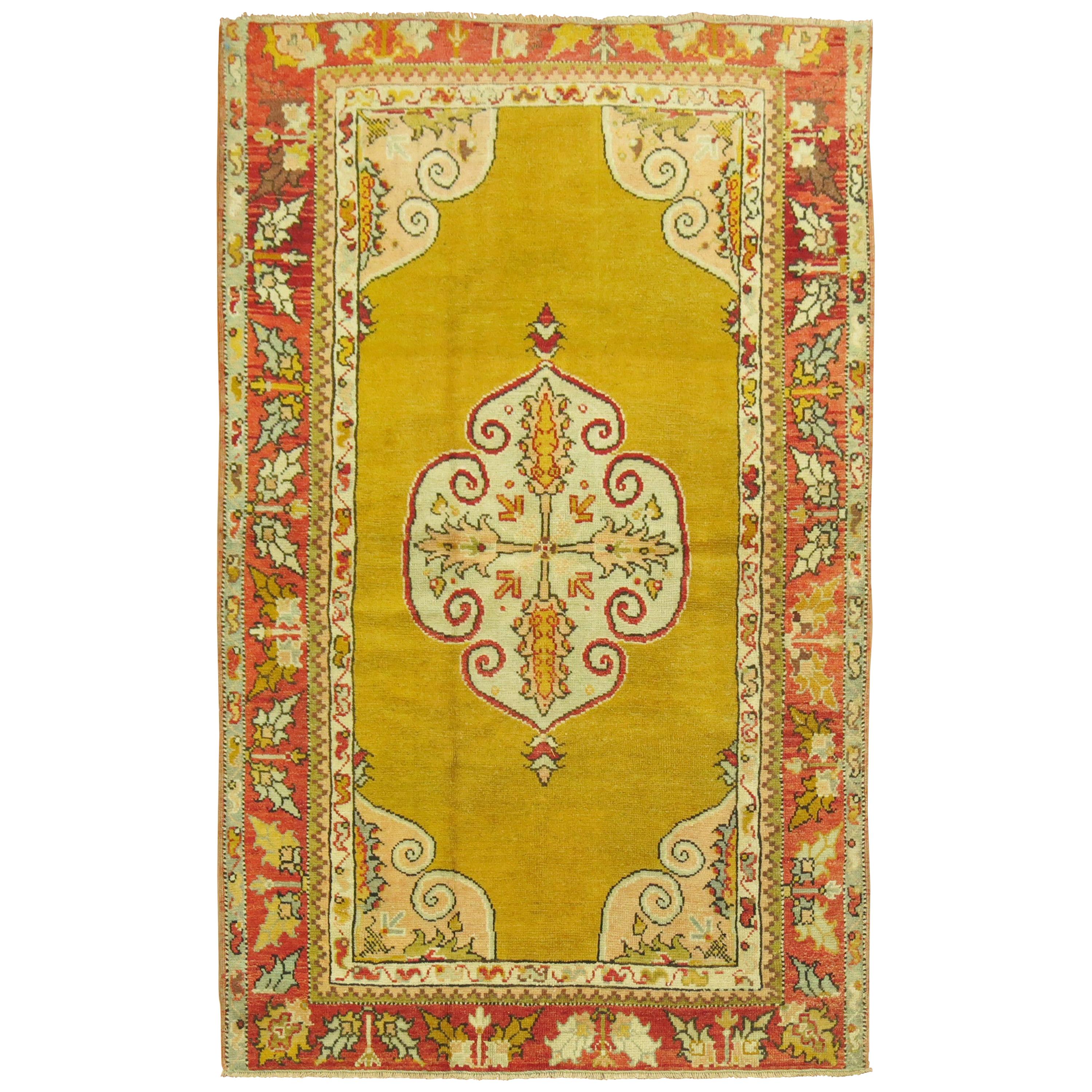Yellow Rug Made in Turkey For Sale
