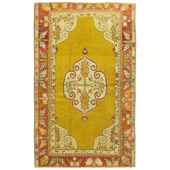 Vintage Yellow Rug Made in Turkey