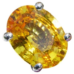 Yellow Saphire Brilliant Ring  1.41 ct 0.35 ct AAA+ very fine Jewellery Italy