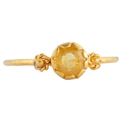Yellow Sapphire 14k Gold Stacking Ring