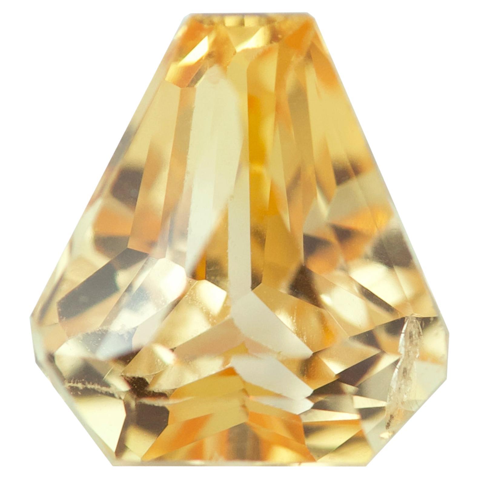 Yellow Sapphire 1.61 Ct Unique Shield Cut Natural, Loose Gemstone For Sale