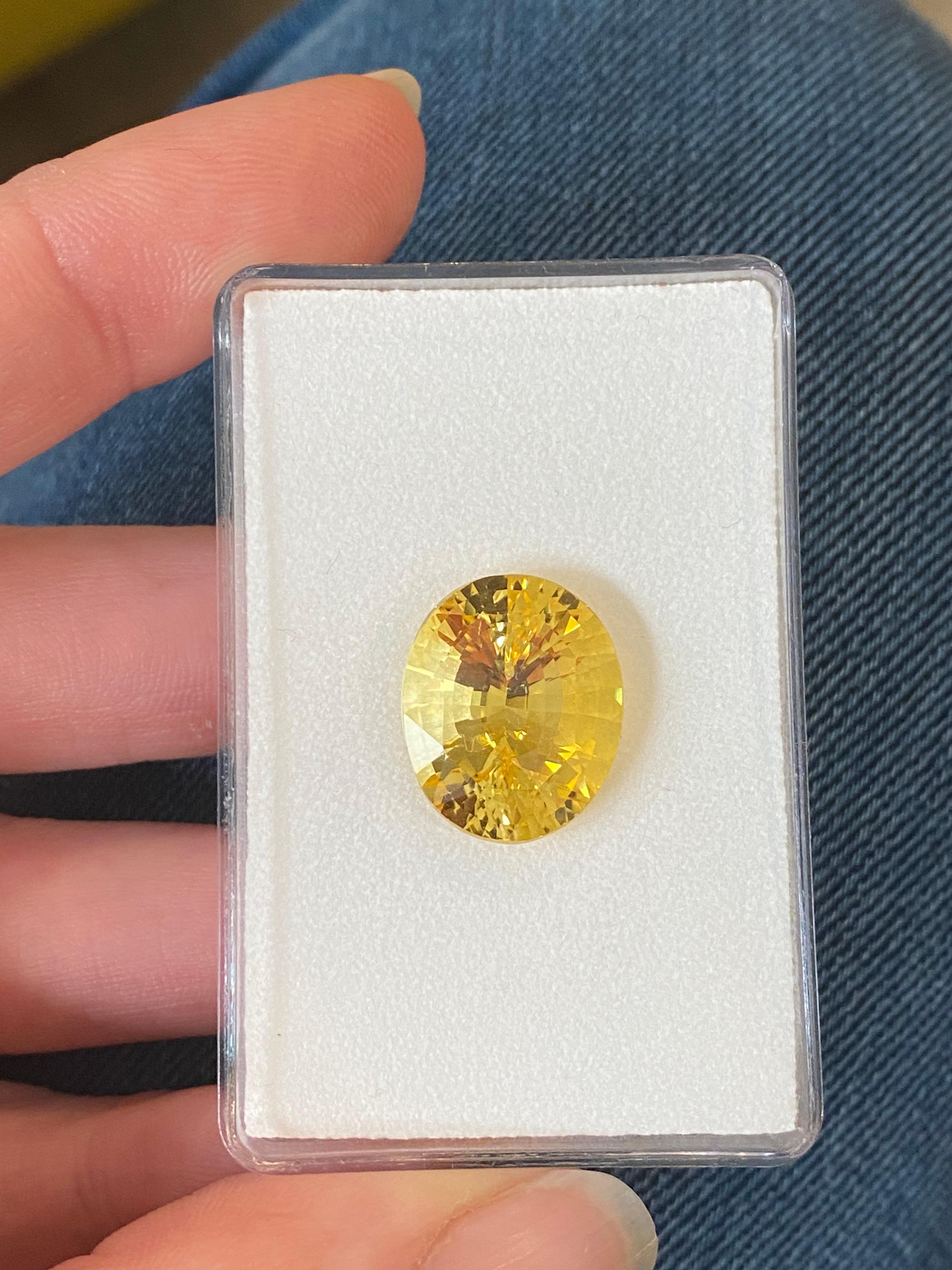 Oval Cut Yellow Sapphire 17.74ct For Sale