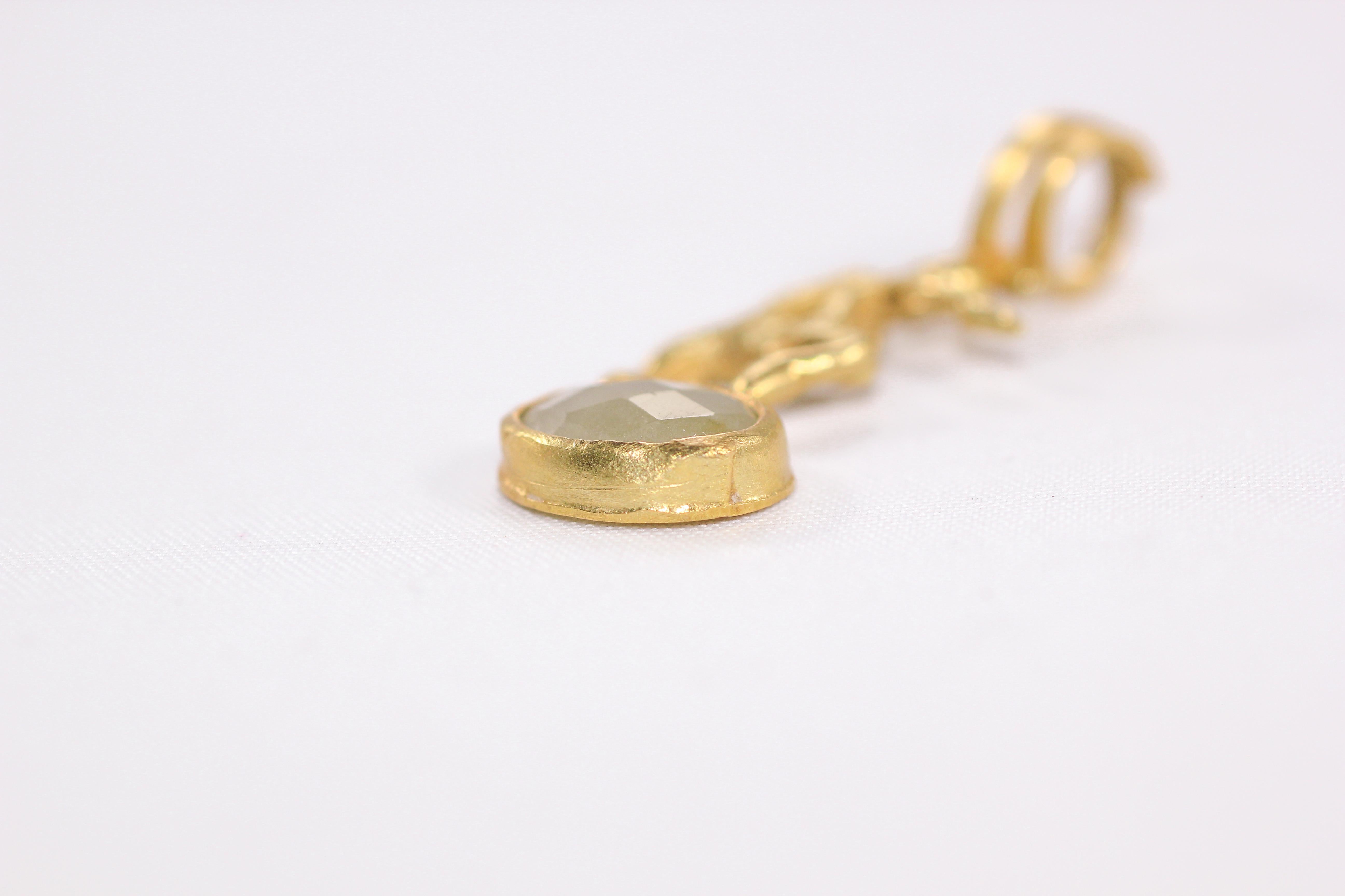 Women's or Men's Yellow Sapphire 18 Karat Solid Gold Minimalist Pendant Modern Necklace Enhancer For Sale