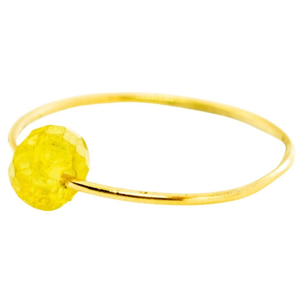 Yellow Sapphire 18 Karat Yellow Gold Planet Boho Chic Band Ring INTINI Jewels For Sale