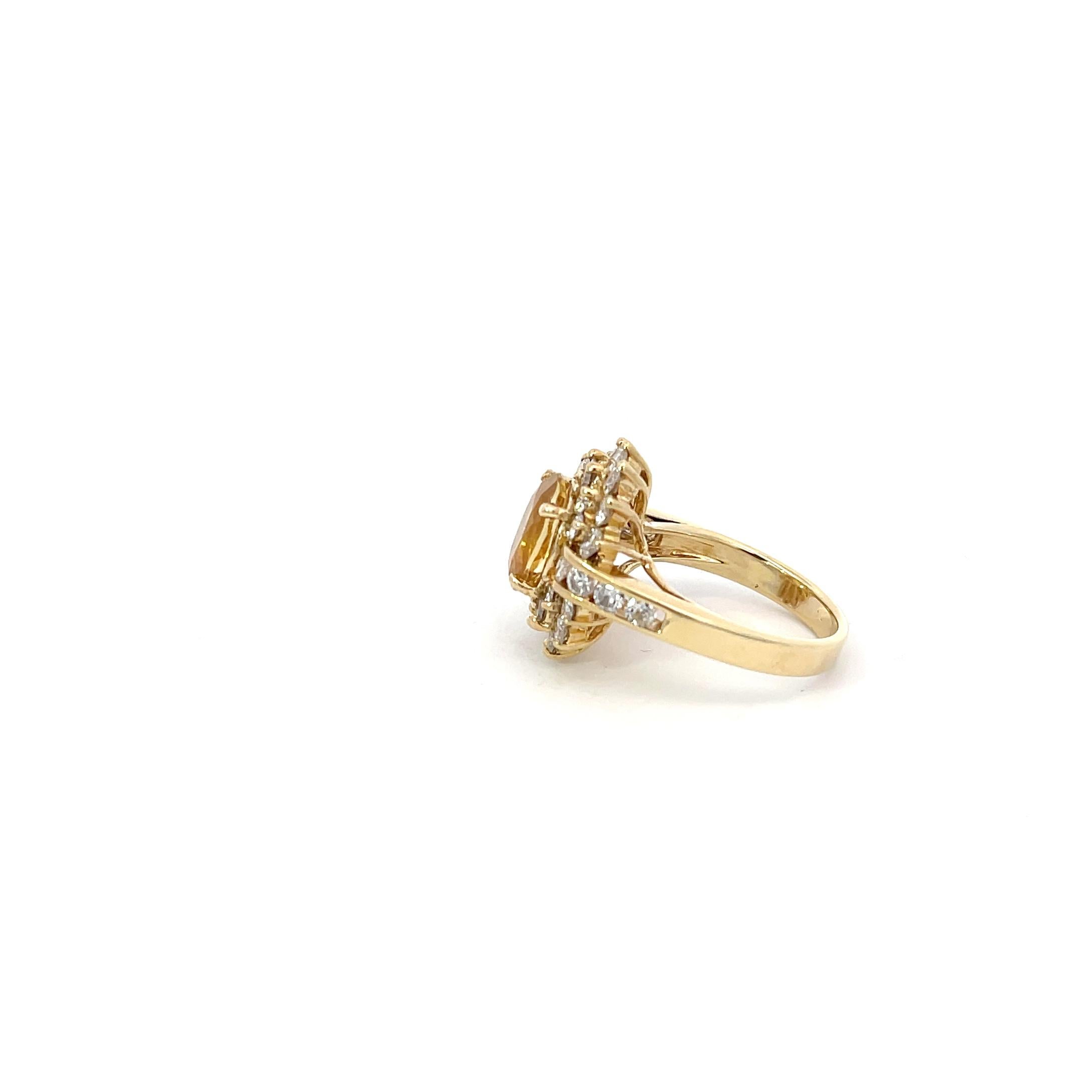 Women's Yellow Sapphire 2.50ct & Diamond Ring 14K Yellow Gold
