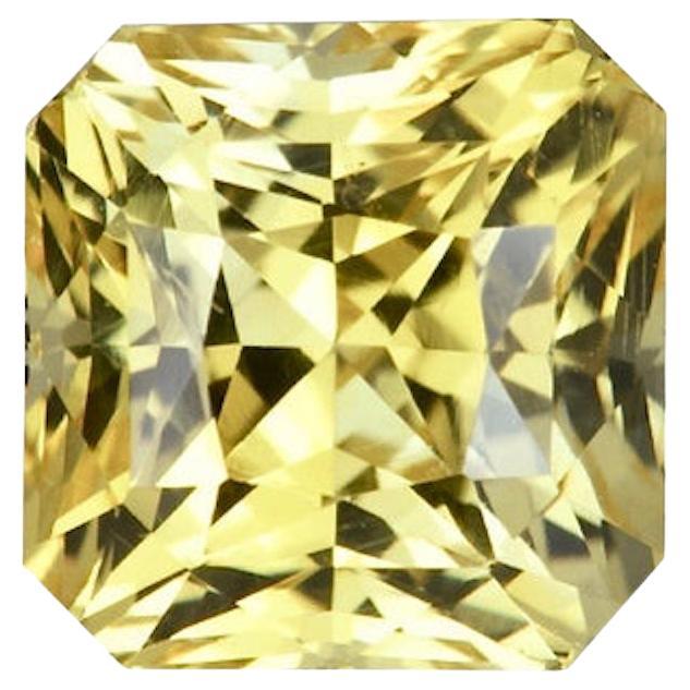 Saphir jaune carré non chauffé 2,54 carats non chauffé, pierre précieuse non sertie