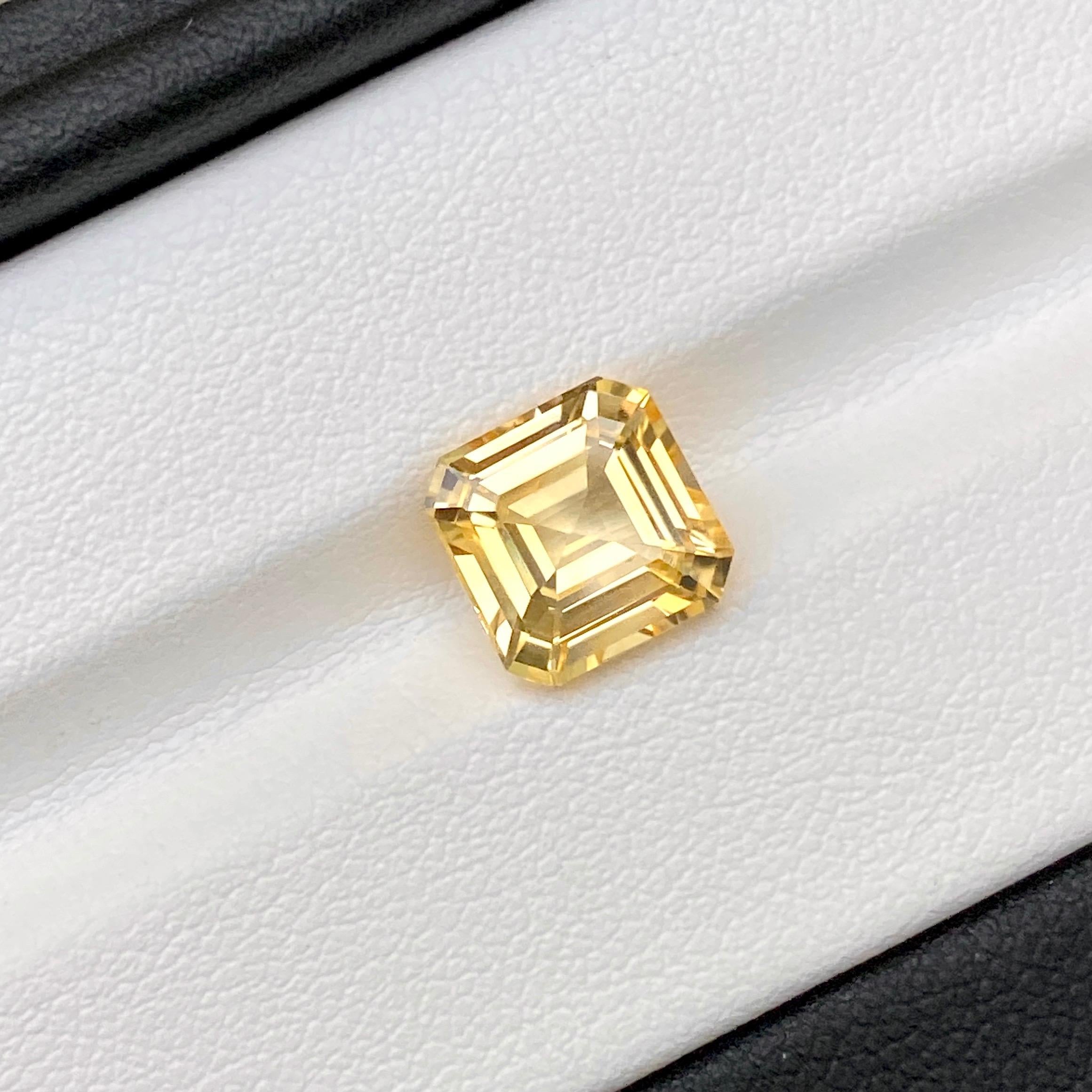 Sunlit facets gleam from this square cut yellow sapphire expressing an unbelievable golden saturation of yellow. Our talented cutter in Sri Lanka has fashioned this natural unheated sapphire into an impressive 3.5 carat that would inspire a smashing
