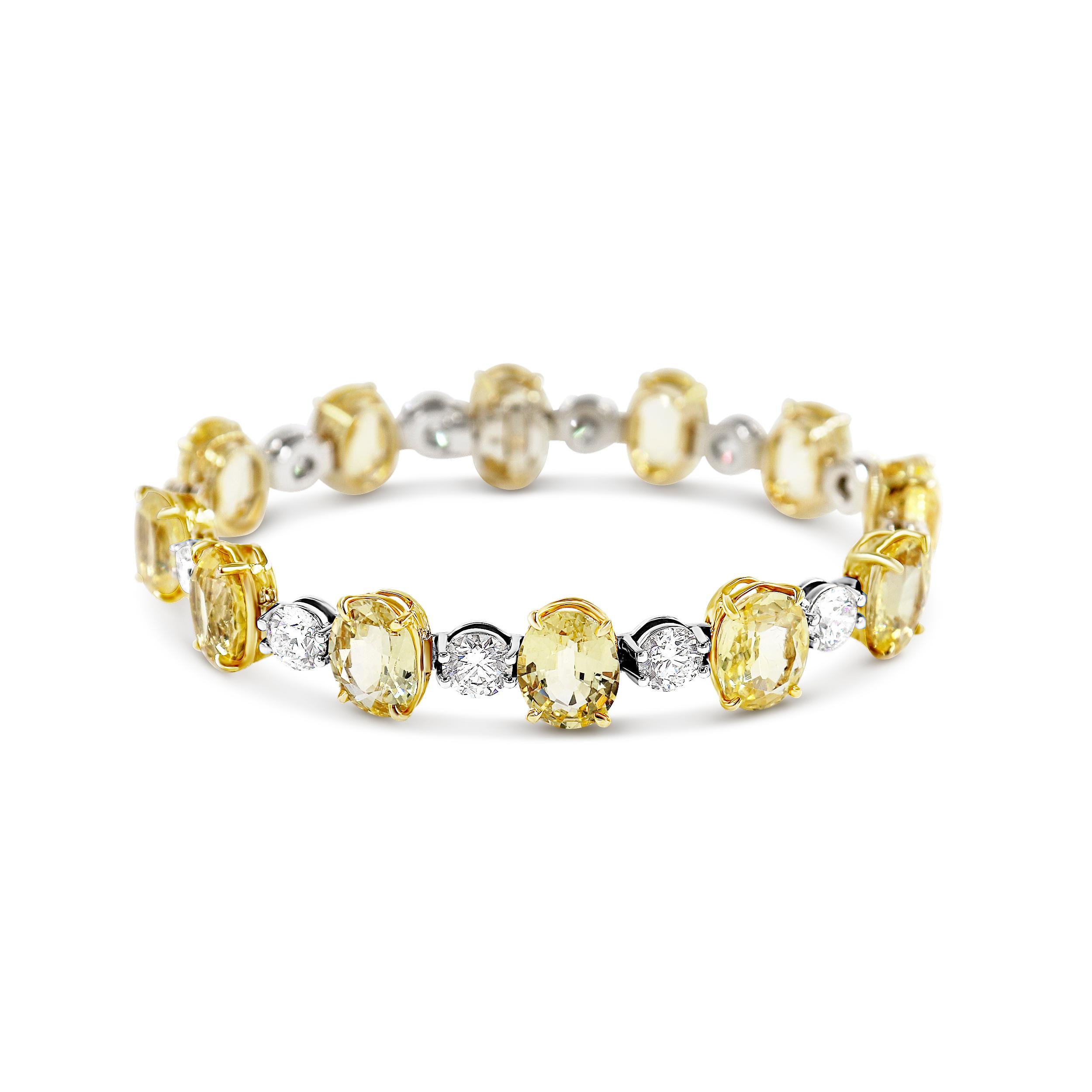 Modern Yellow Sapphire and Diamond Bracelet For Sale