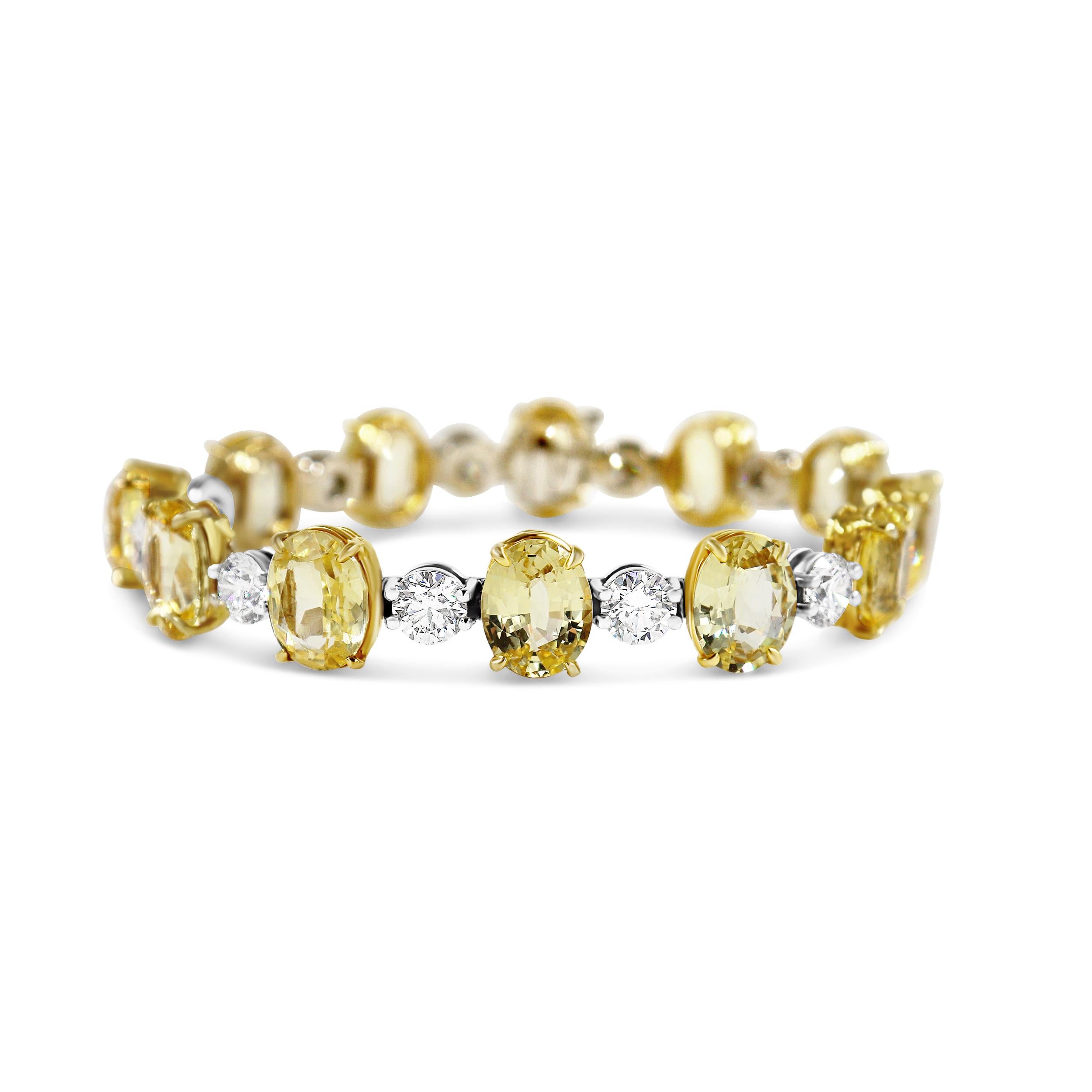 Yellow Sapphire and Diamond Bracelet In New Condition For Sale In New York, NY