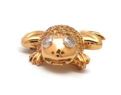 Yellow Sapphire and Diamond Frog Pin in 18 Karat Yellow Gold
