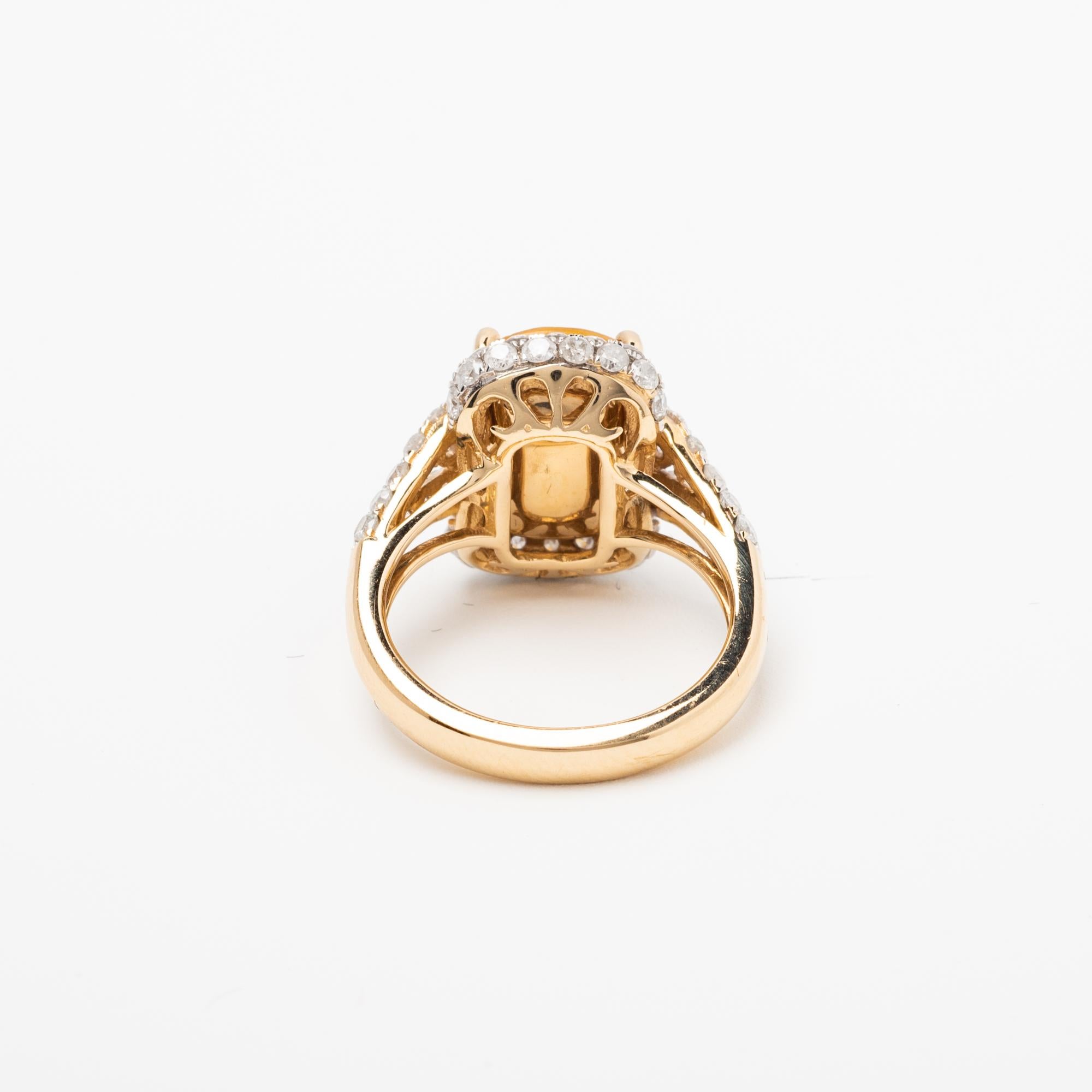 Yellow Sapphire and Diamond Ring 1