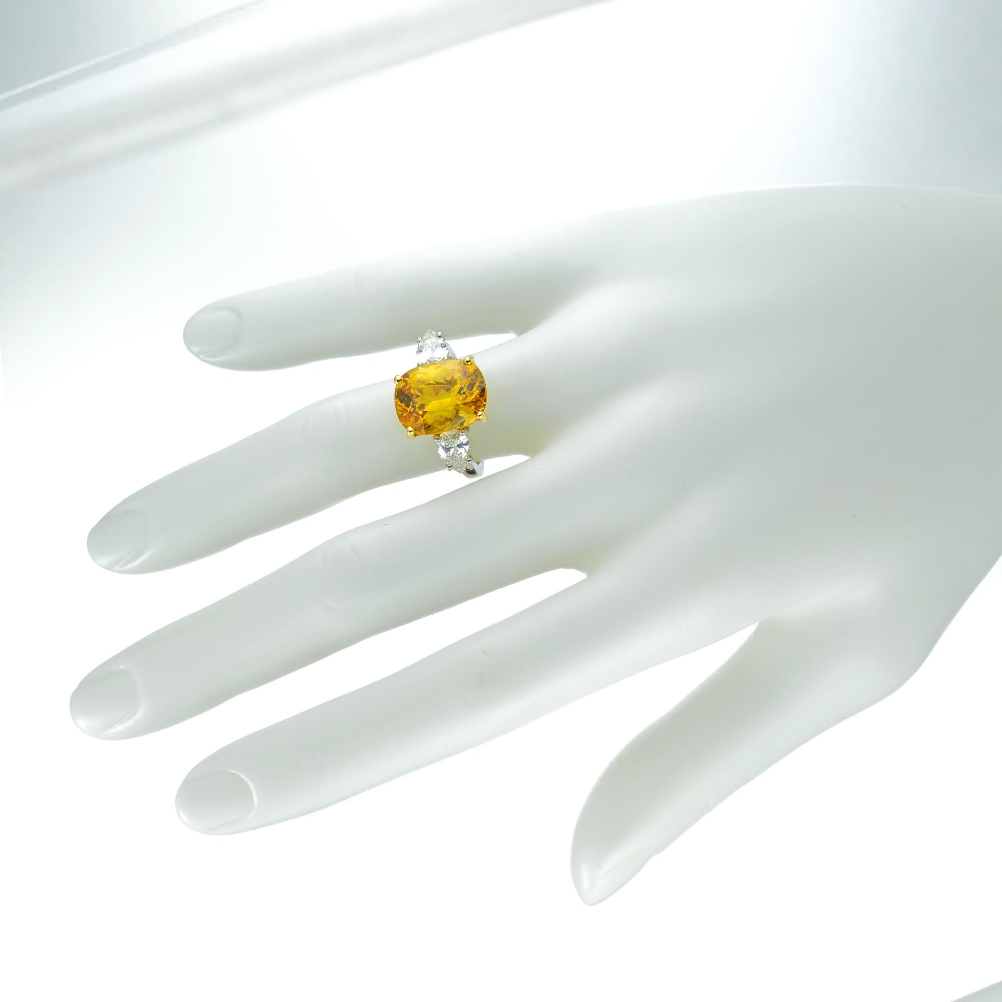 Gelber Saphir und Diamant-Ring 1