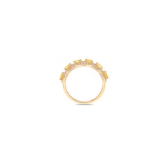 Bague en or jaune 18 carats saphir jaune et diamant