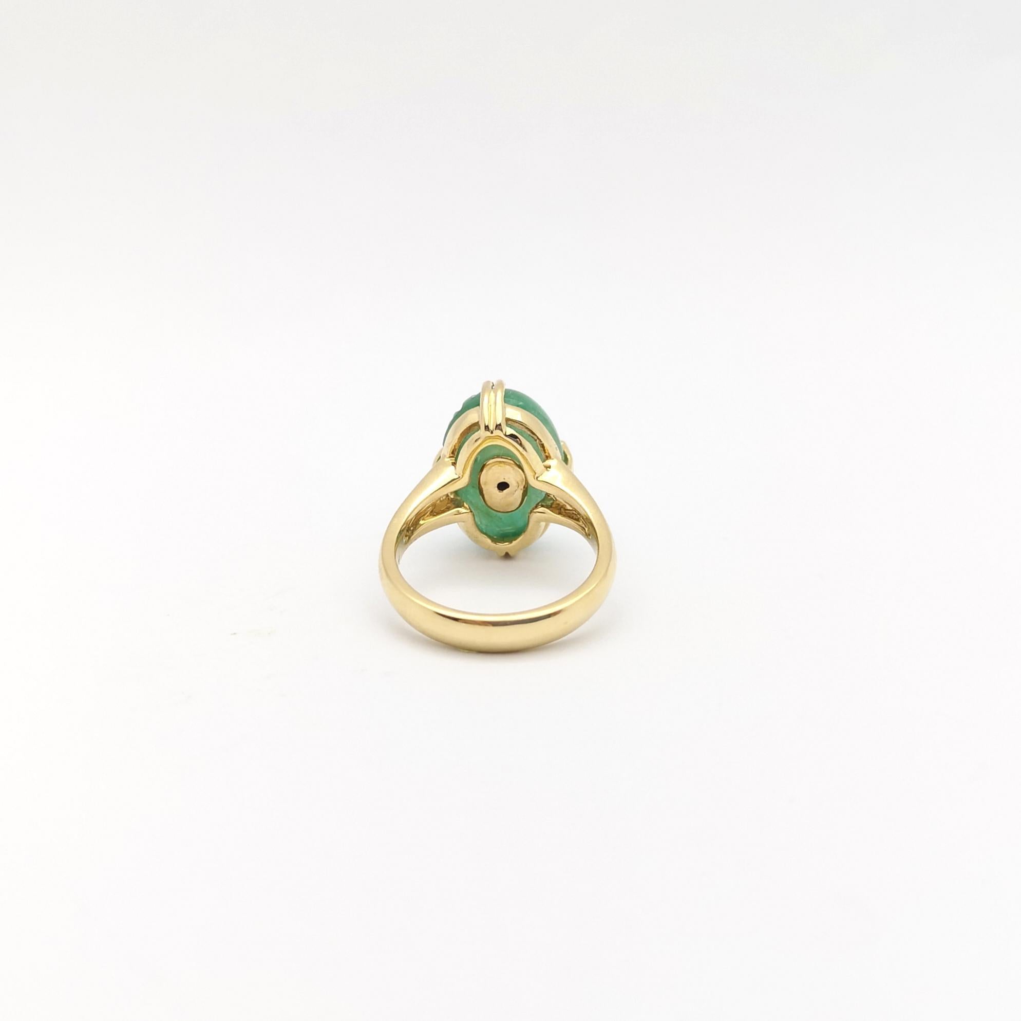 Ring mit gelbem Saphir und Smaragd in 18 Karat Goldfassung im Angebot 6