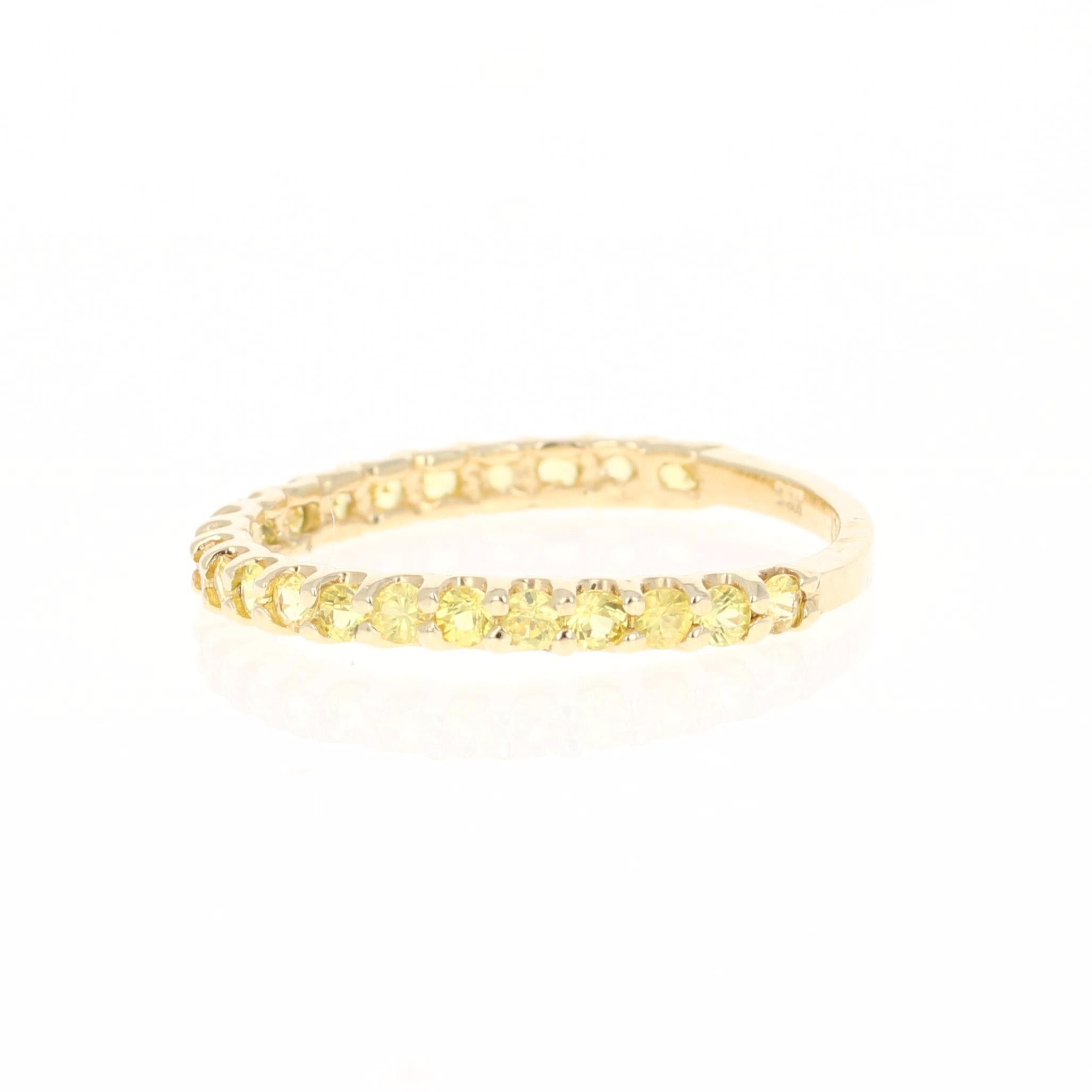 Contemporary Yellow Sapphire Yellow Gold Band For Sale