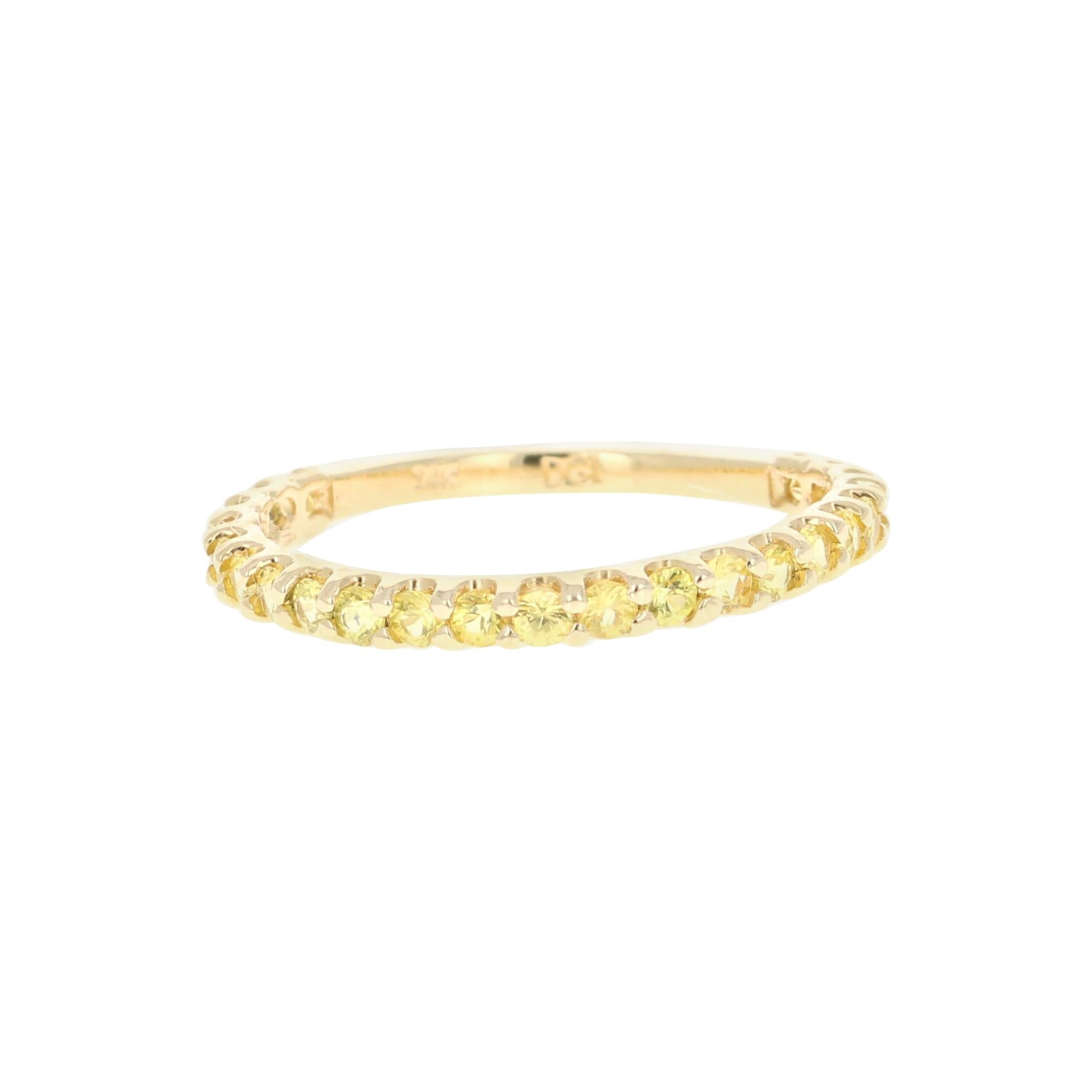 Yellow Sapphire Yellow Gold Band For Sale