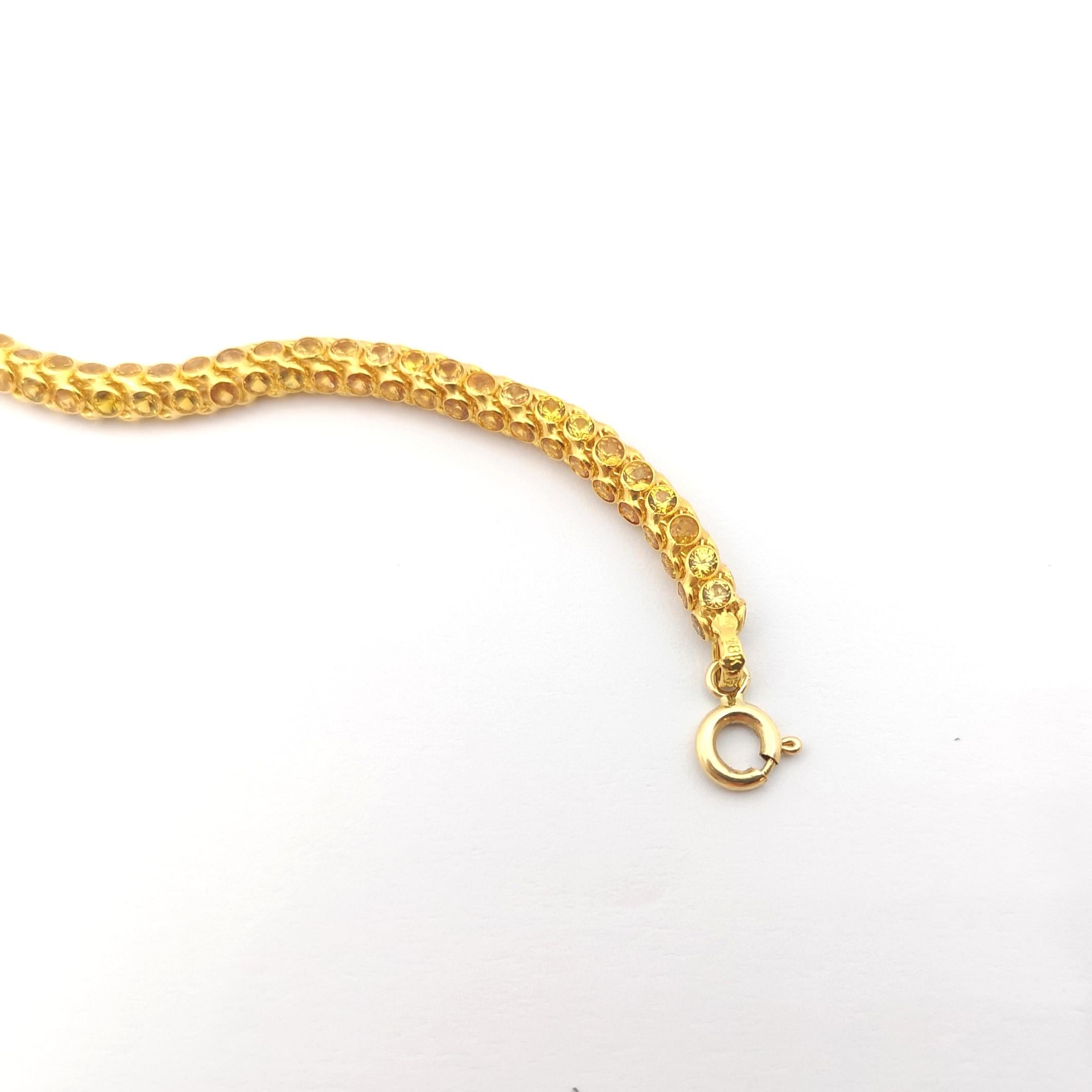 Yellow Sapphire Bracelet set in 18K Gold Settings For Sale 4