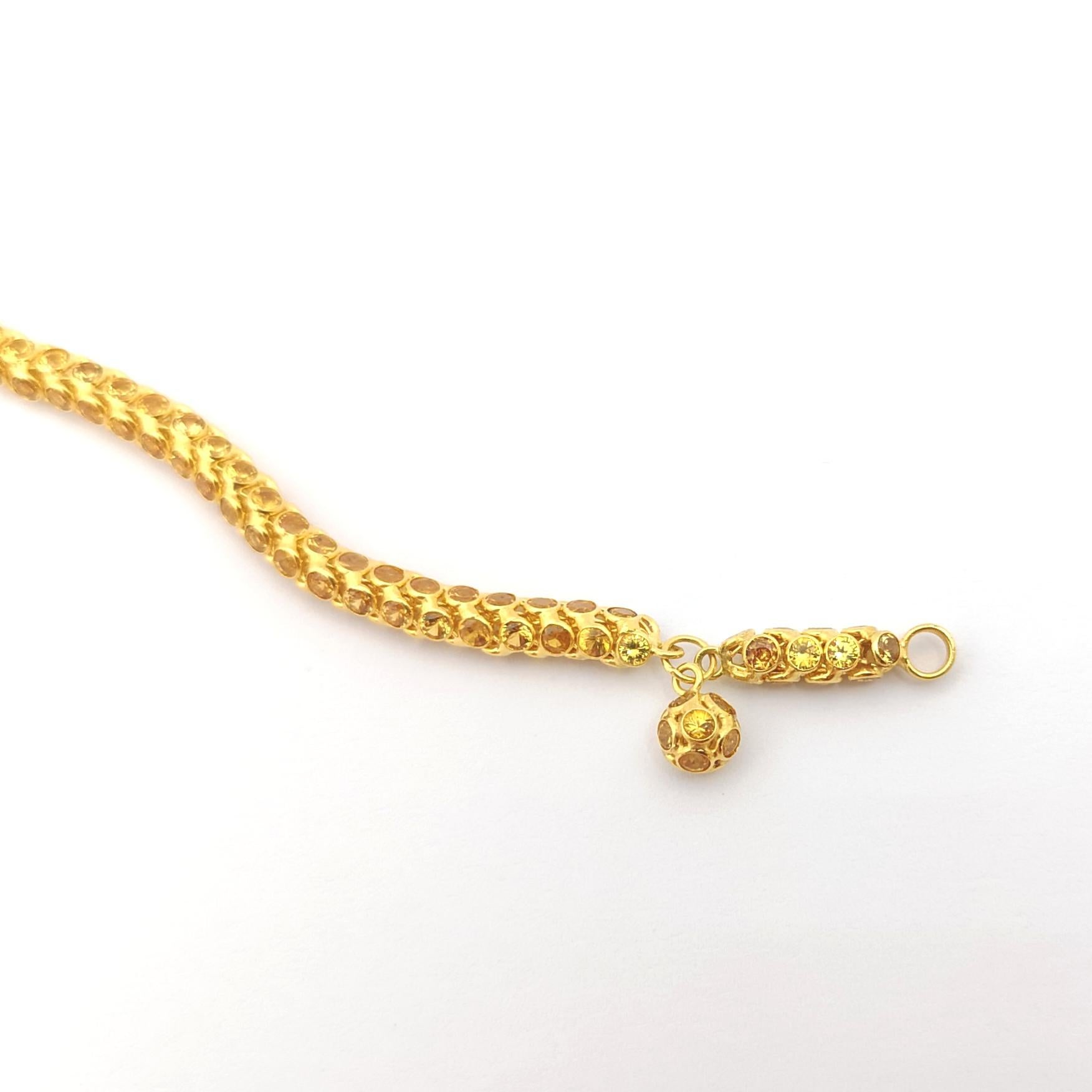Yellow Sapphire Bracelet set in 18K Gold Settings For Sale 6