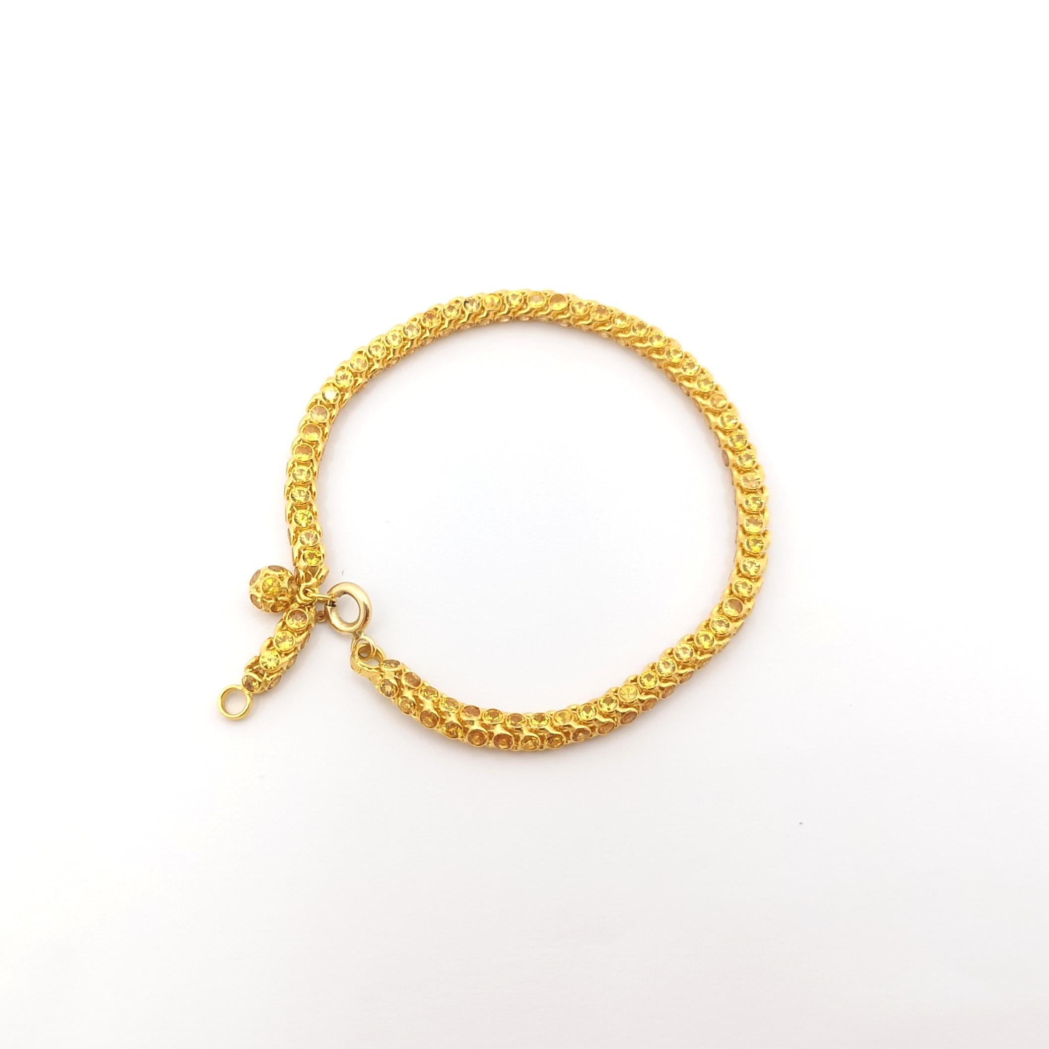 Yellow Sapphire Bracelet set in 18K Gold Settings For Sale 2