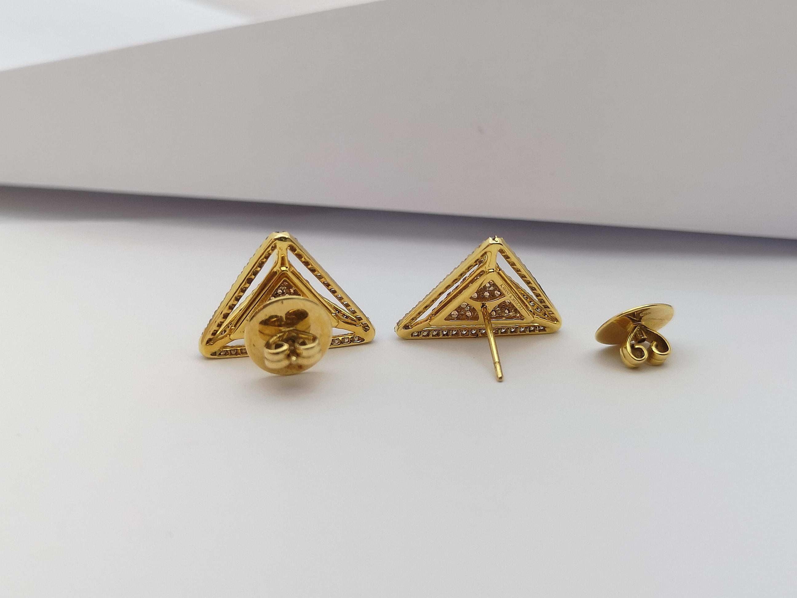 Yellow Sapphire, Brown Diamond, Diamond Earrings in 18K Gold by Kavant&Sharart For Sale 5