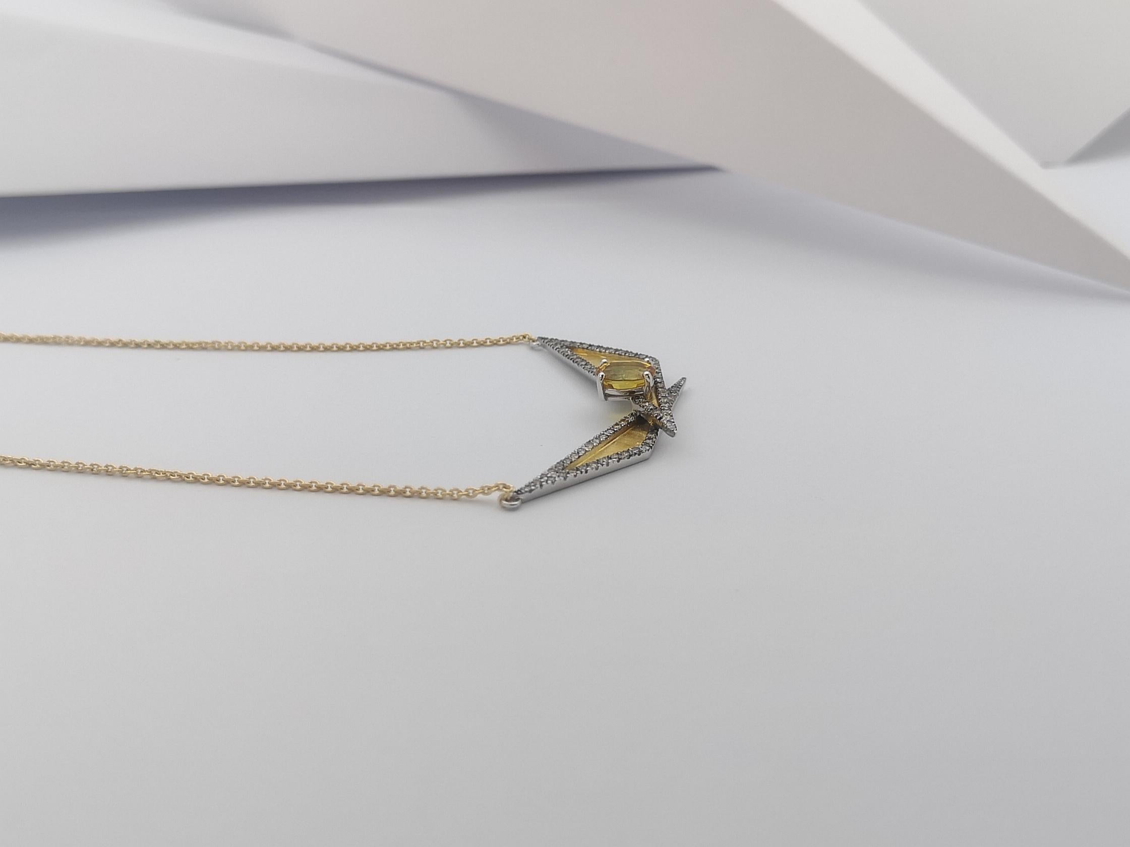 Collar de Zafiro Amarillo y Diamante Marrón en Oro de 18 Kilates de Kavant & Sharart en venta 4