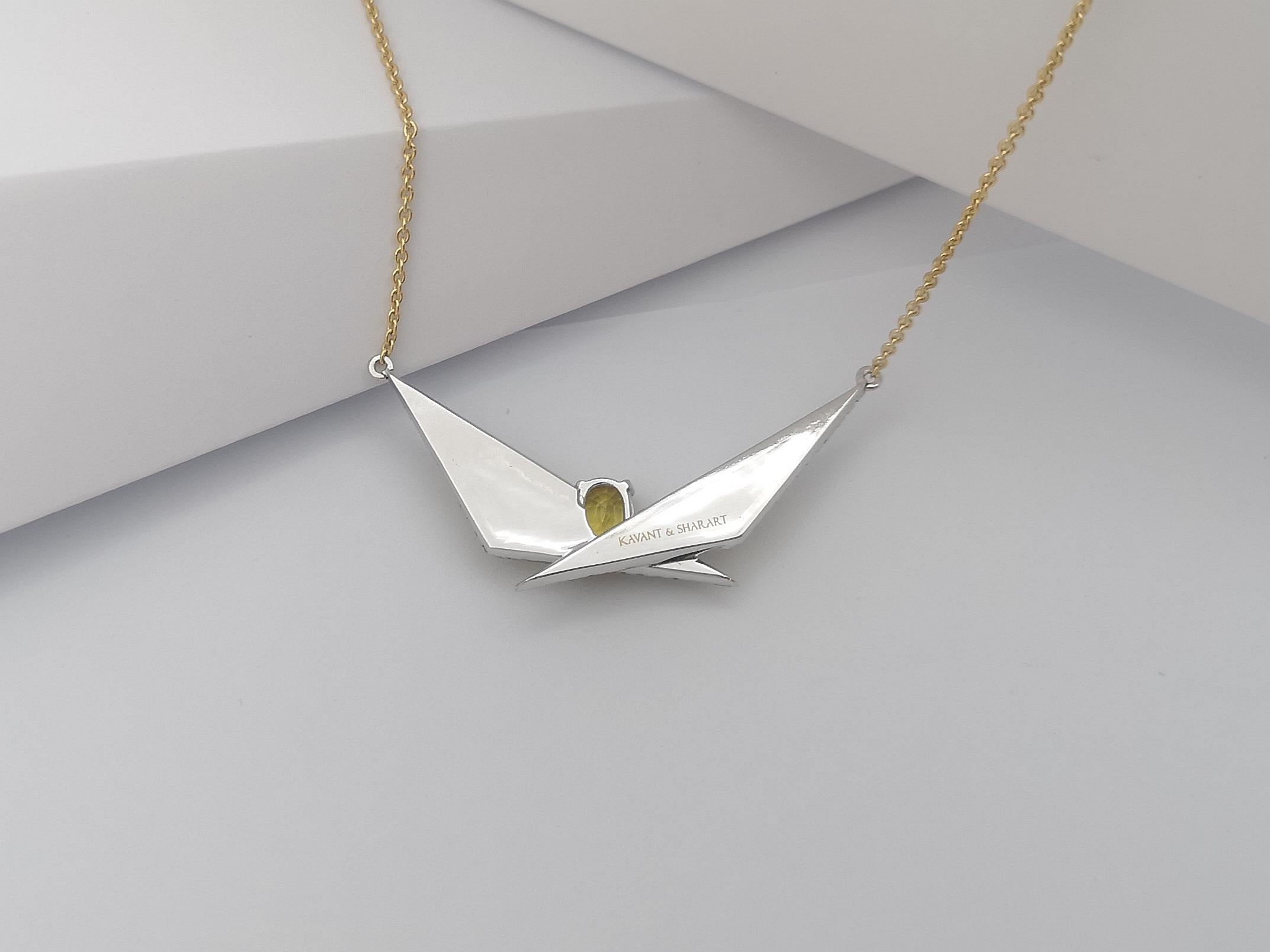 Collar de Zafiro Amarillo y Diamante Marrón en Oro de 18 Kilates de Kavant & Sharart en venta 5