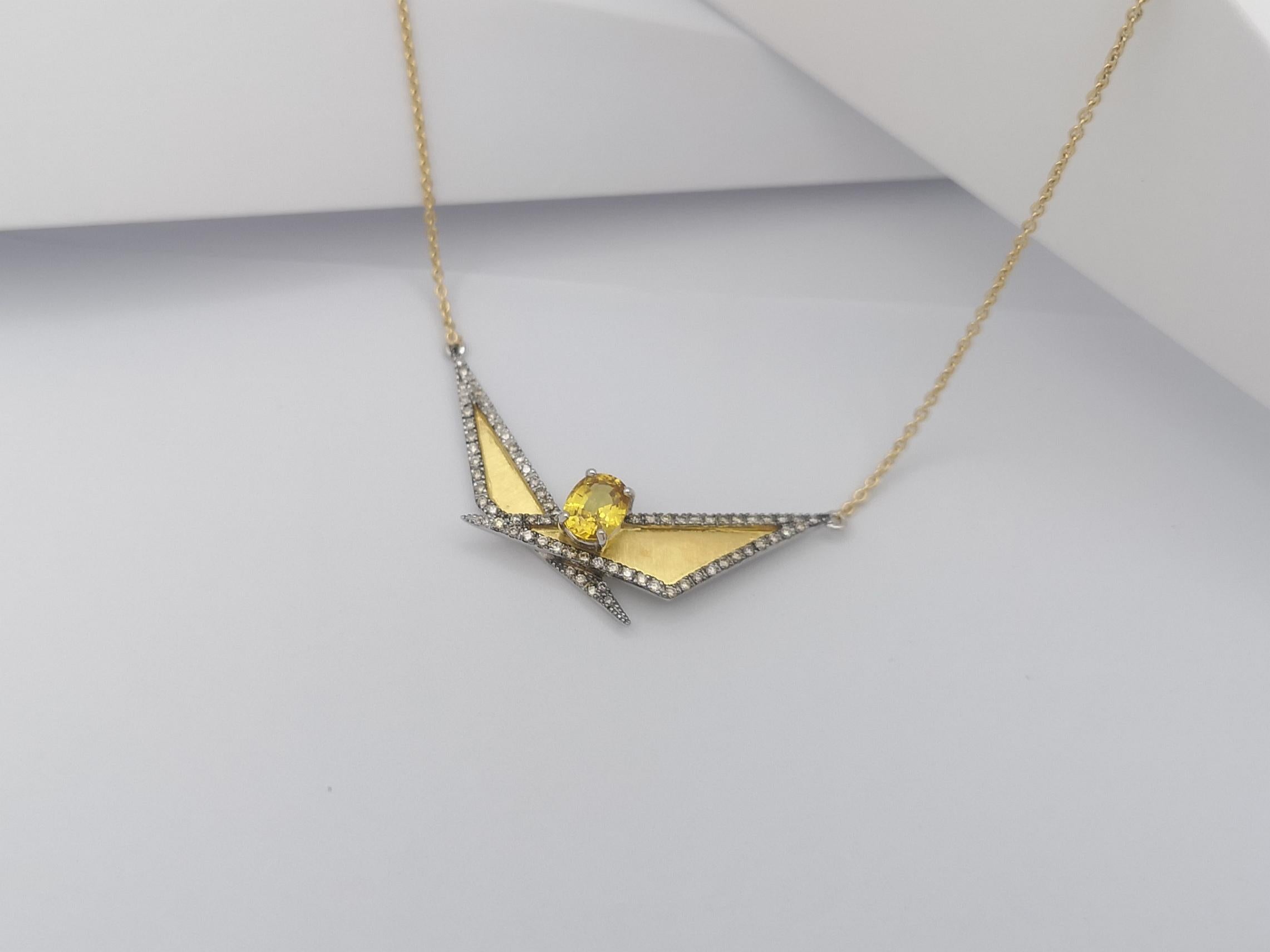 Collar de Zafiro Amarillo y Diamante Marrón en Oro de 18 Kilates de Kavant & Sharart en venta 2