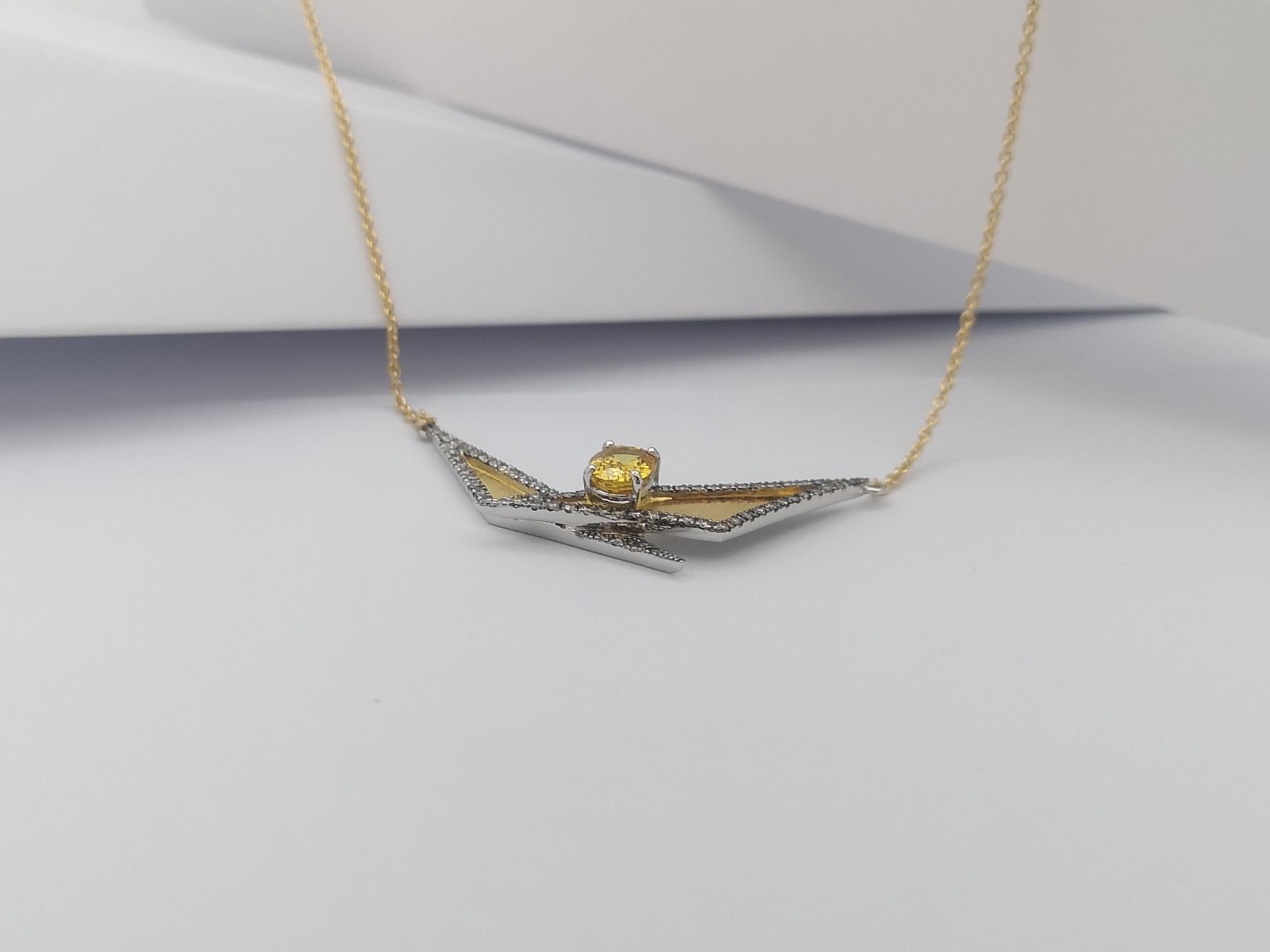 Collar de Zafiro Amarillo y Diamante Marrón en Oro de 18 Kilates de Kavant & Sharart en venta 3