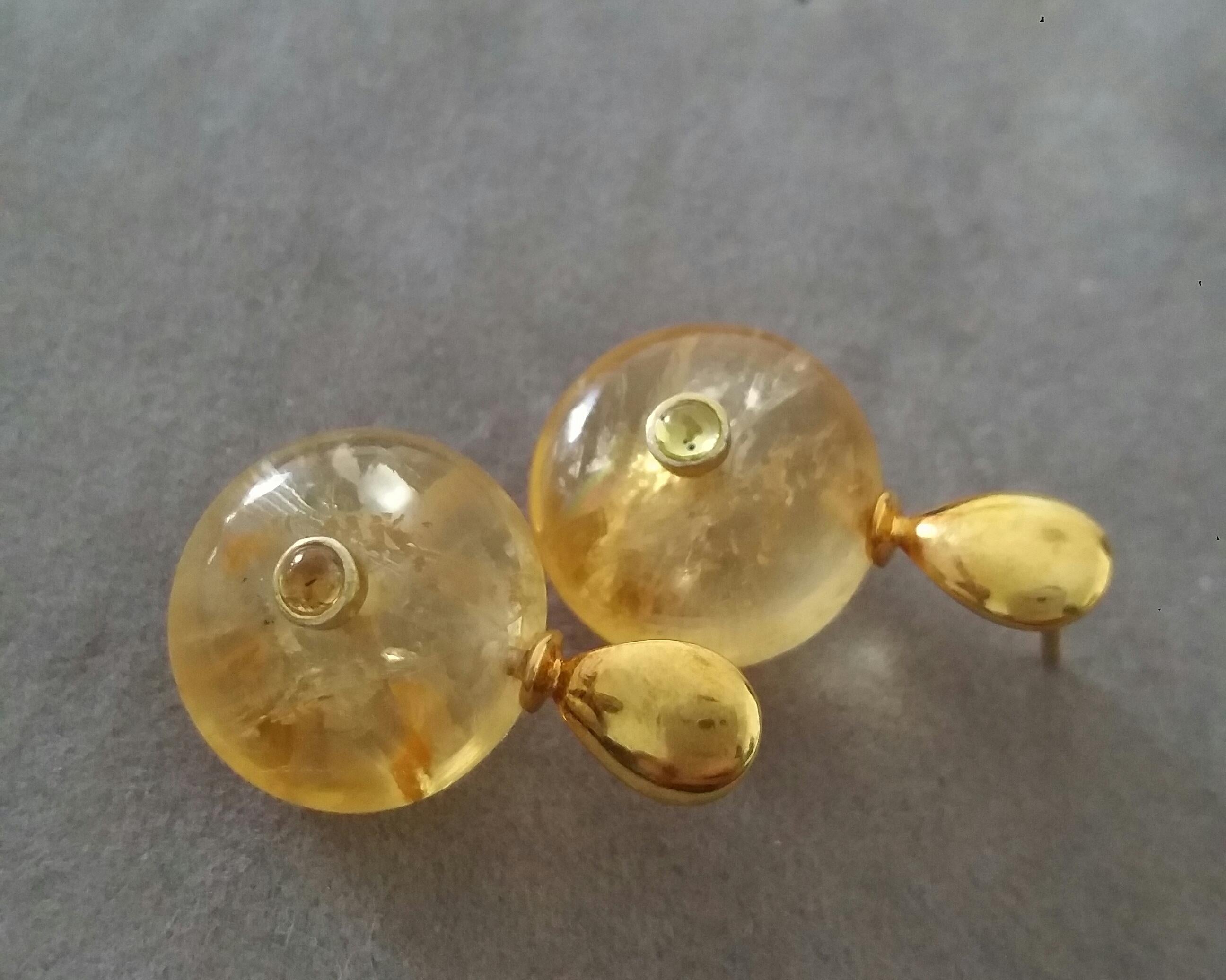 Boucles d'oreilles Citrines en forme de roue en or gris saphir jaune en forme de goutte plate en vente 4