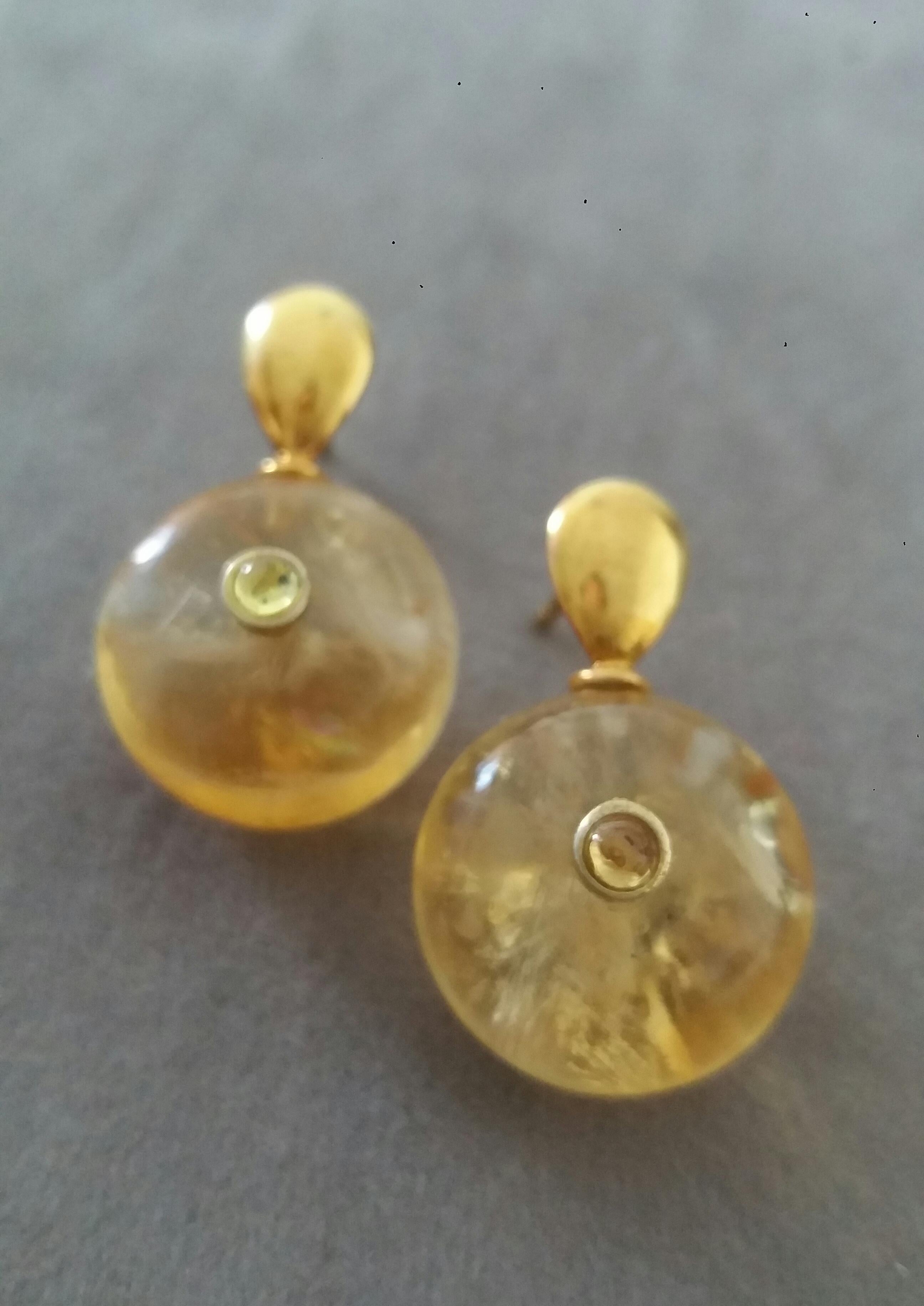 Boucles d'oreilles Citrines en forme de roue en or gris saphir jaune en forme de goutte plate en vente 8
