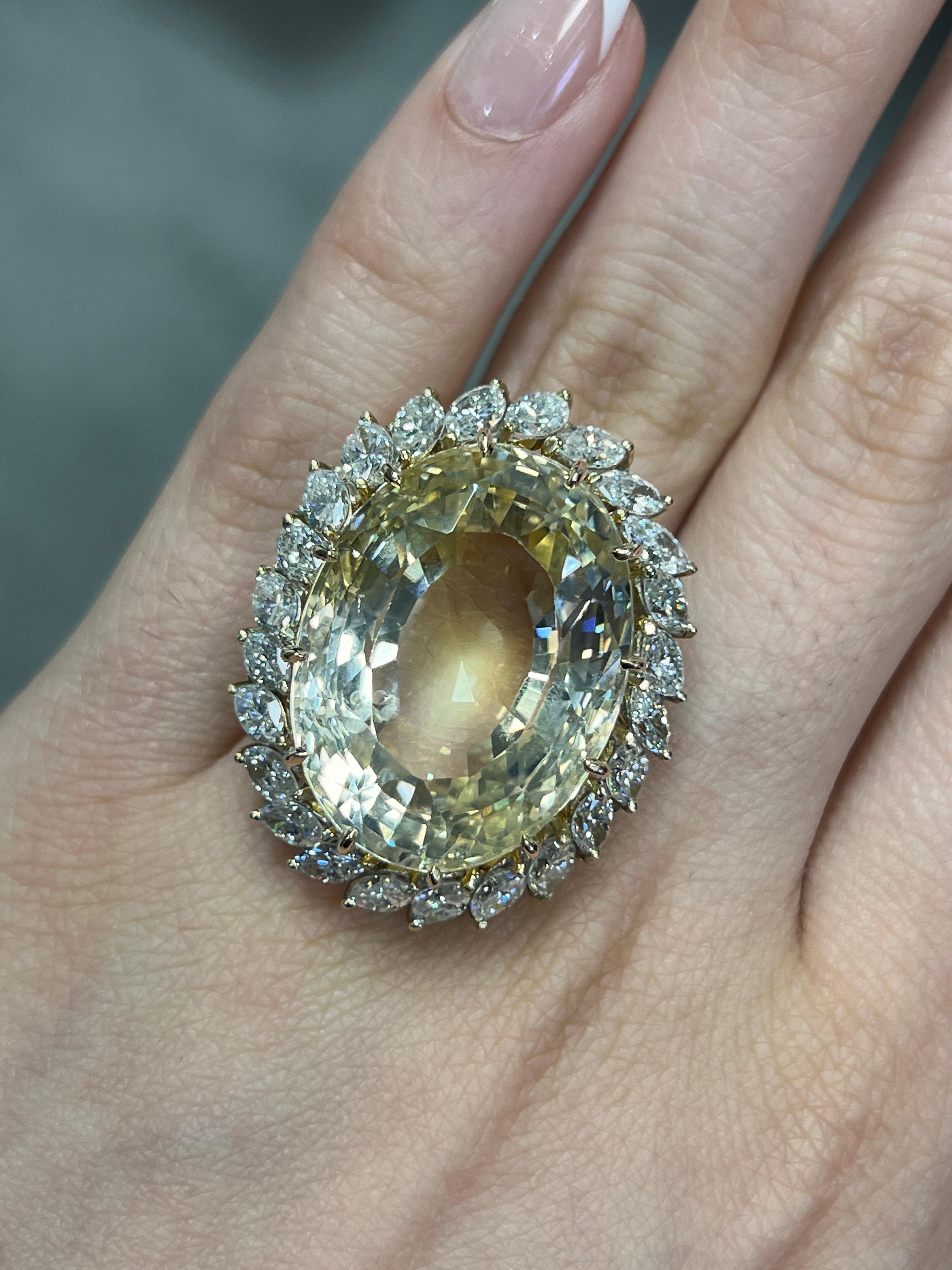 Mixed Cut Yellow Sapphire Cocktail Ring For Sale