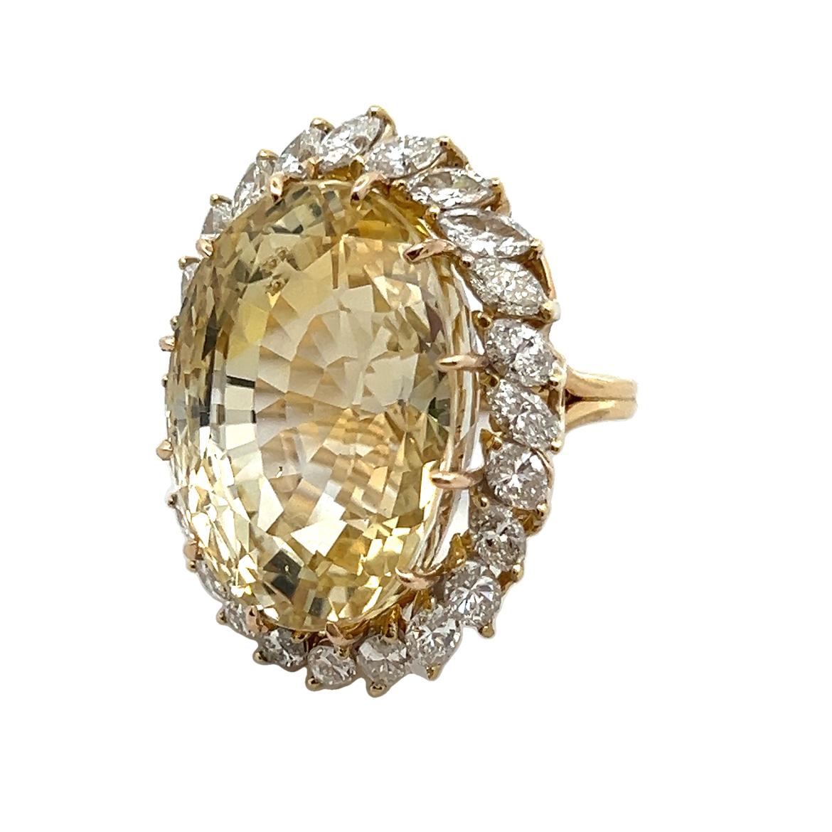 Yellow Sapphire Cocktail Ring For Sale 1