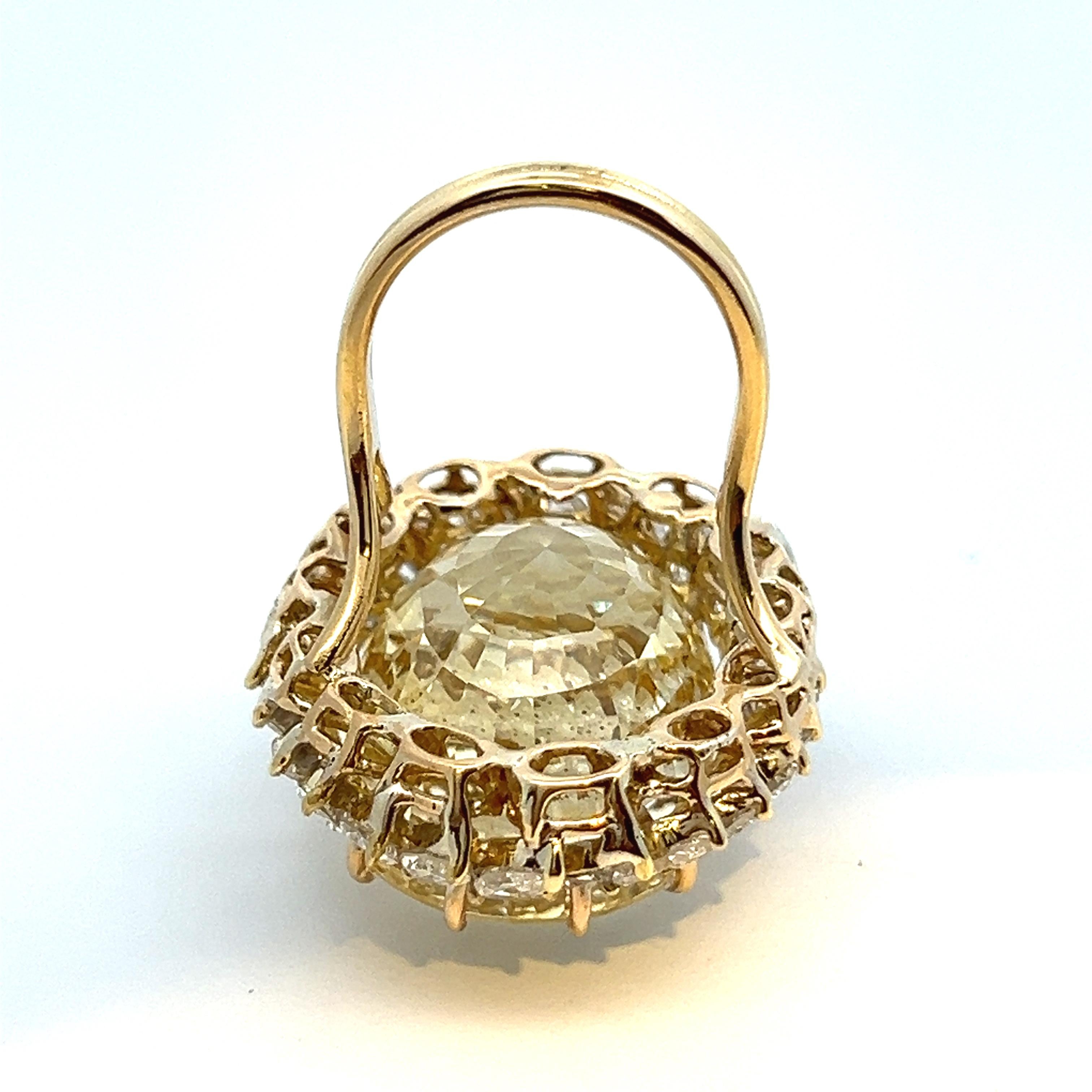 Yellow Sapphire Cocktail Ring For Sale 2