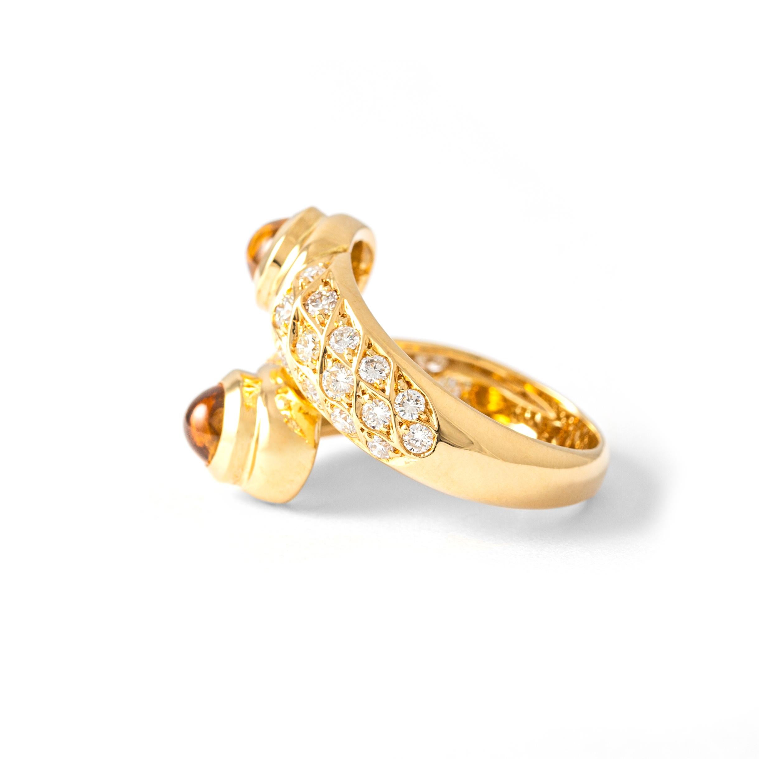 Gelber Saphir, Diamant und Gold Ring im Zustand „Neu“ im Angebot in Geneva, CH